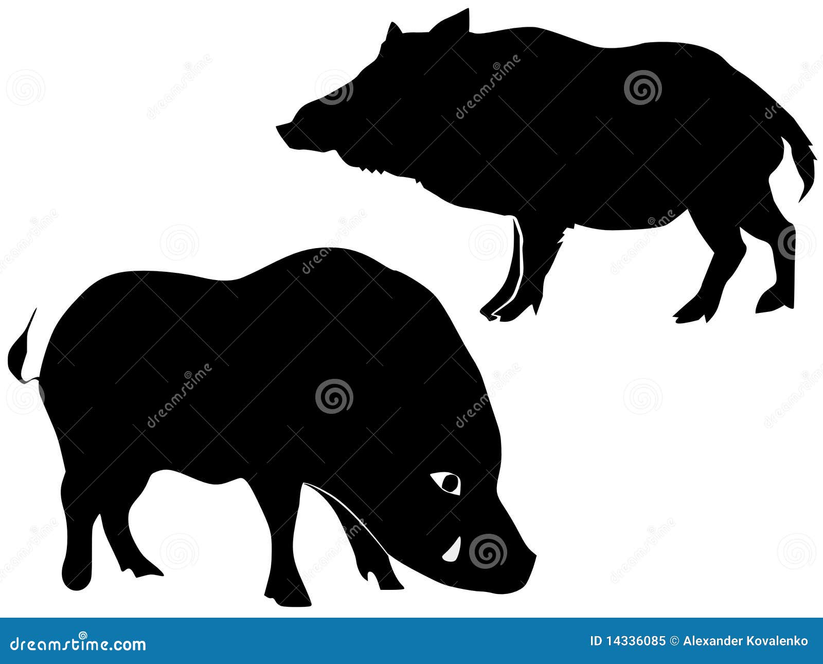 Silhouette Of Wild Boar Royalty Free Stock Photo - Image: 14336085