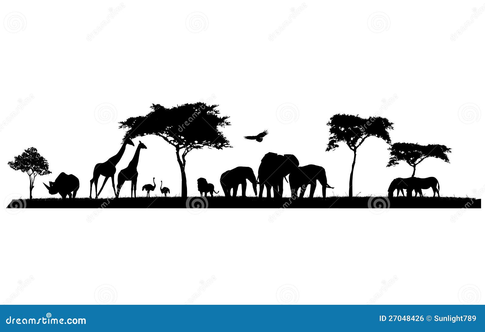 silhouette of wildlife safari