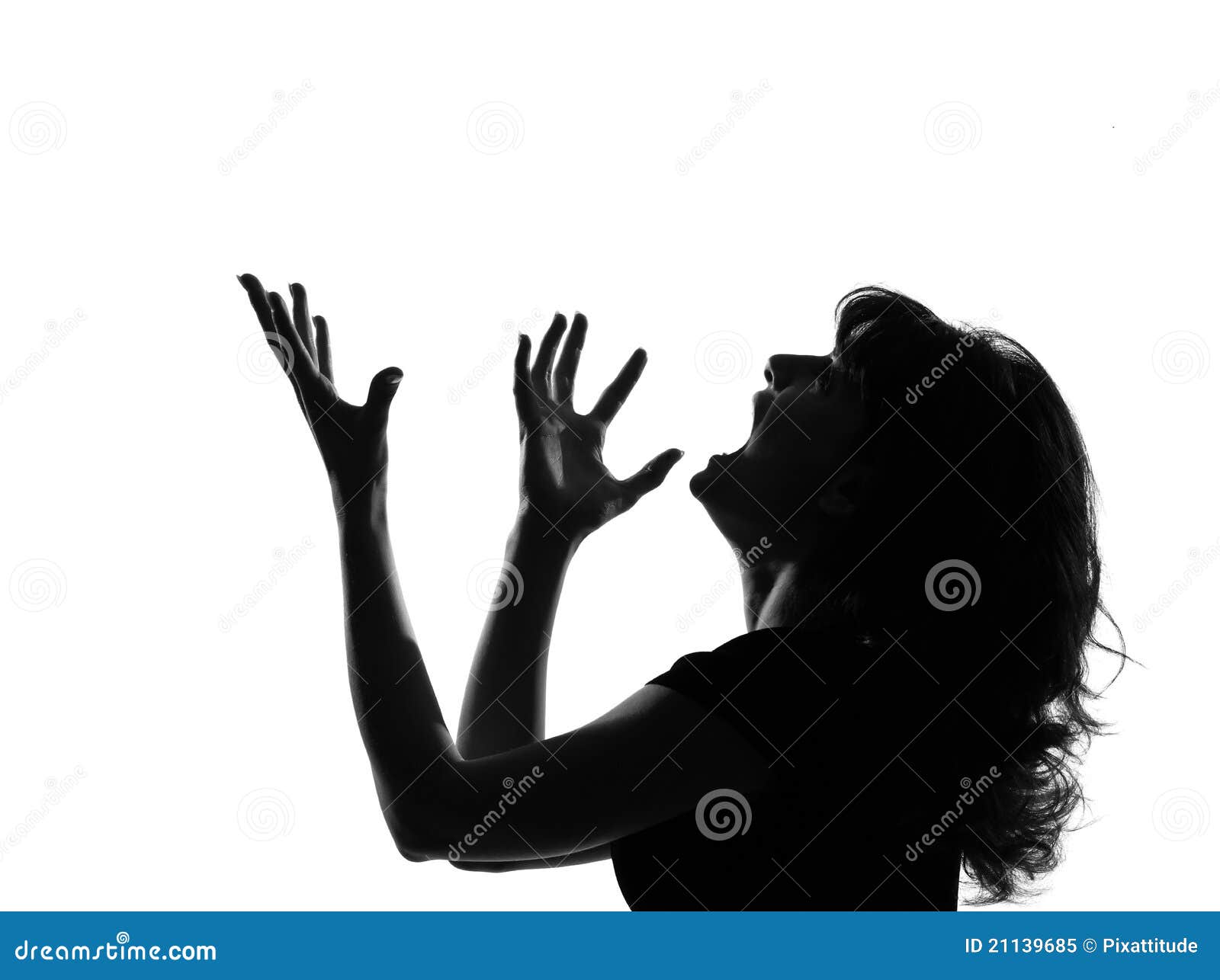 silhouette woman angry screaming