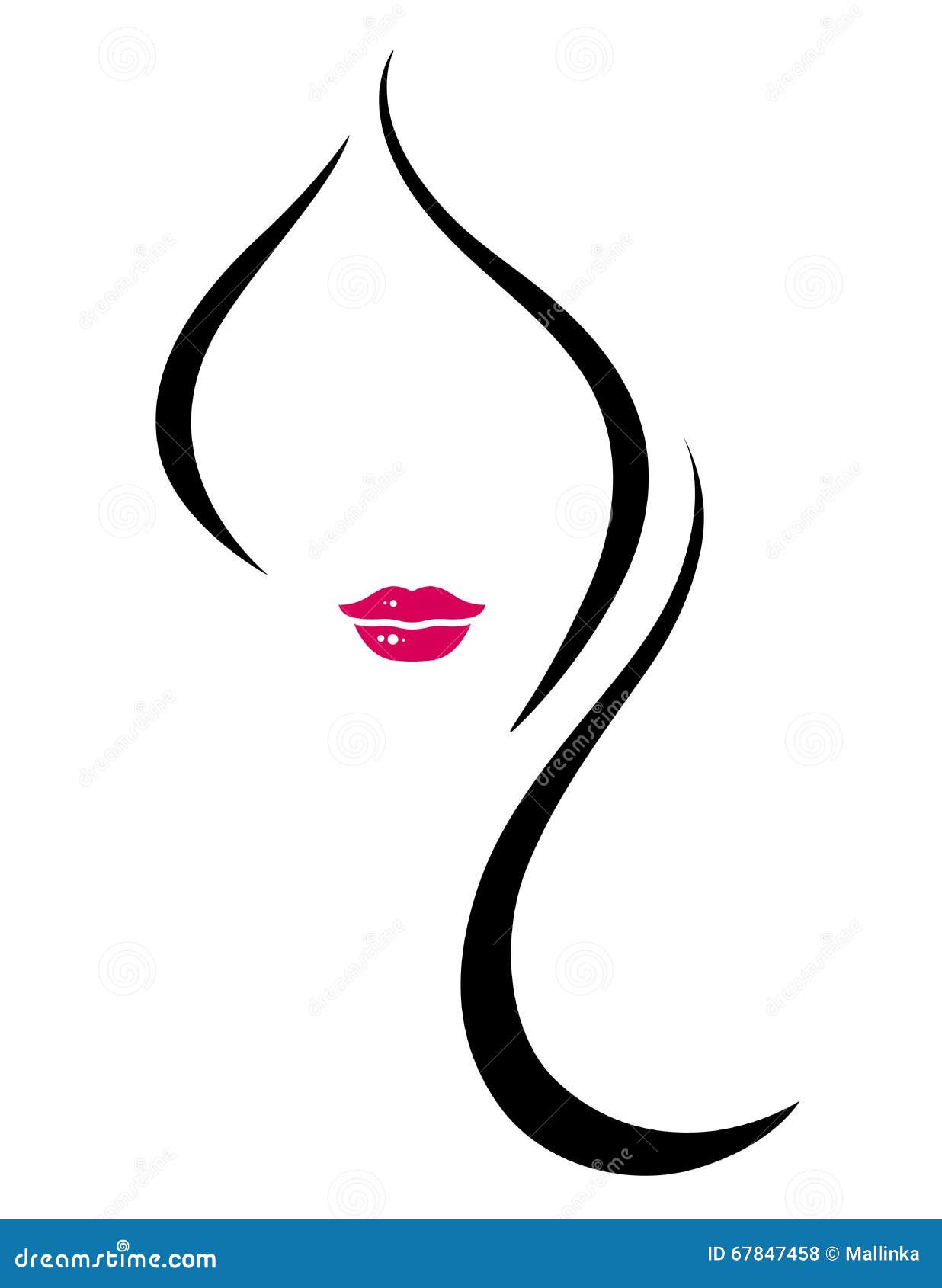 Silhouette Of Woman Face With Long Hair Stock Vector 