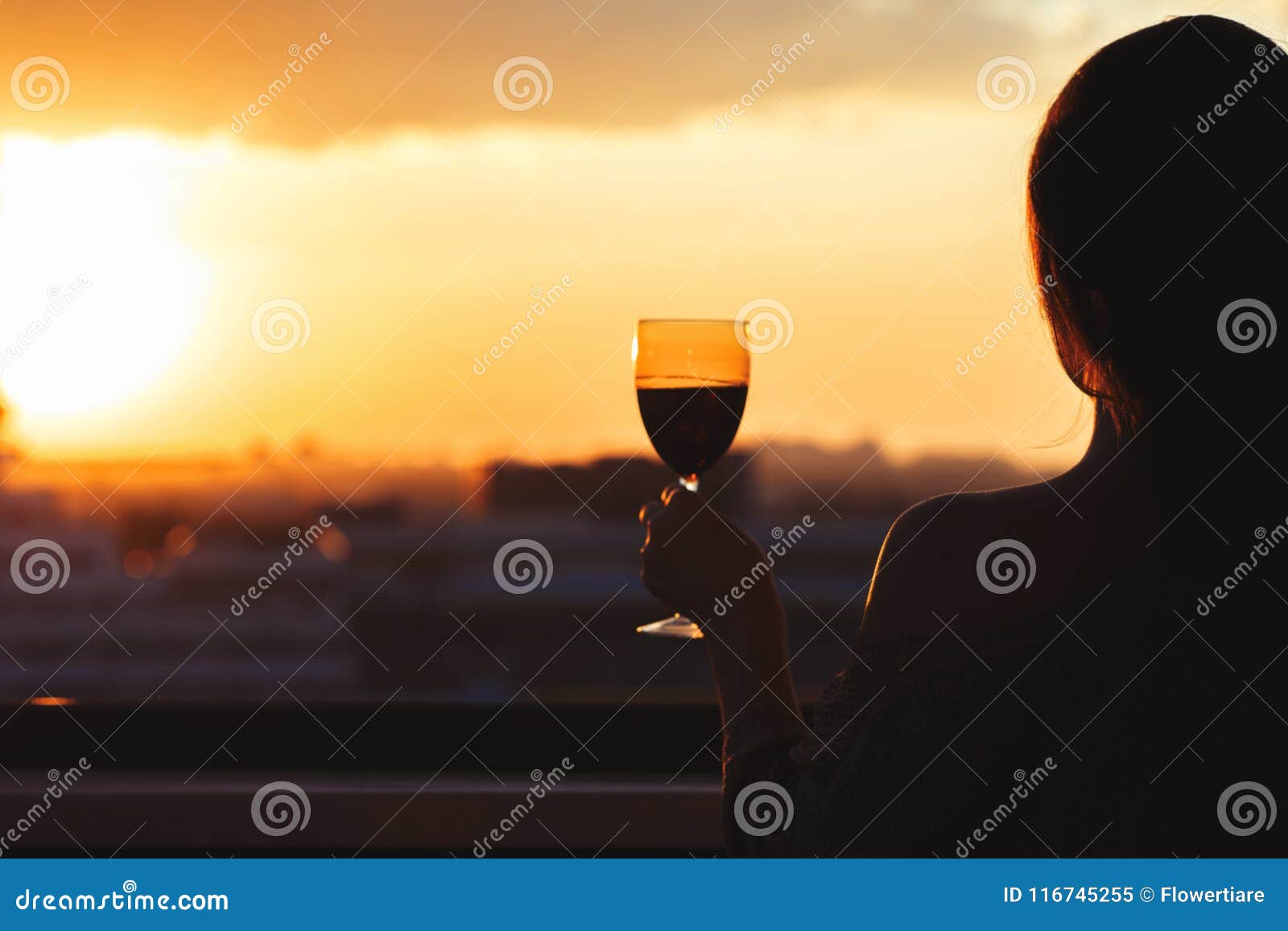 Silhouette of Woman Hand with Glass of Red Wine Stock Image - Image of ...