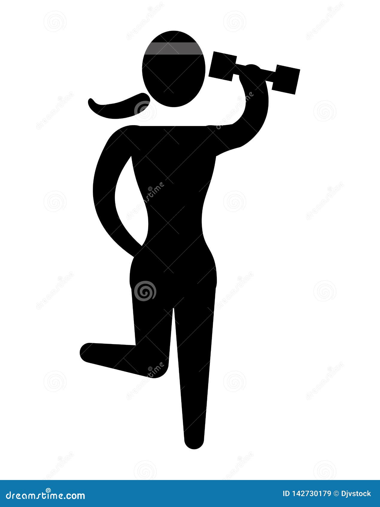 Download Silhouette Woman Lifting Dumbbell Stock Vector ...