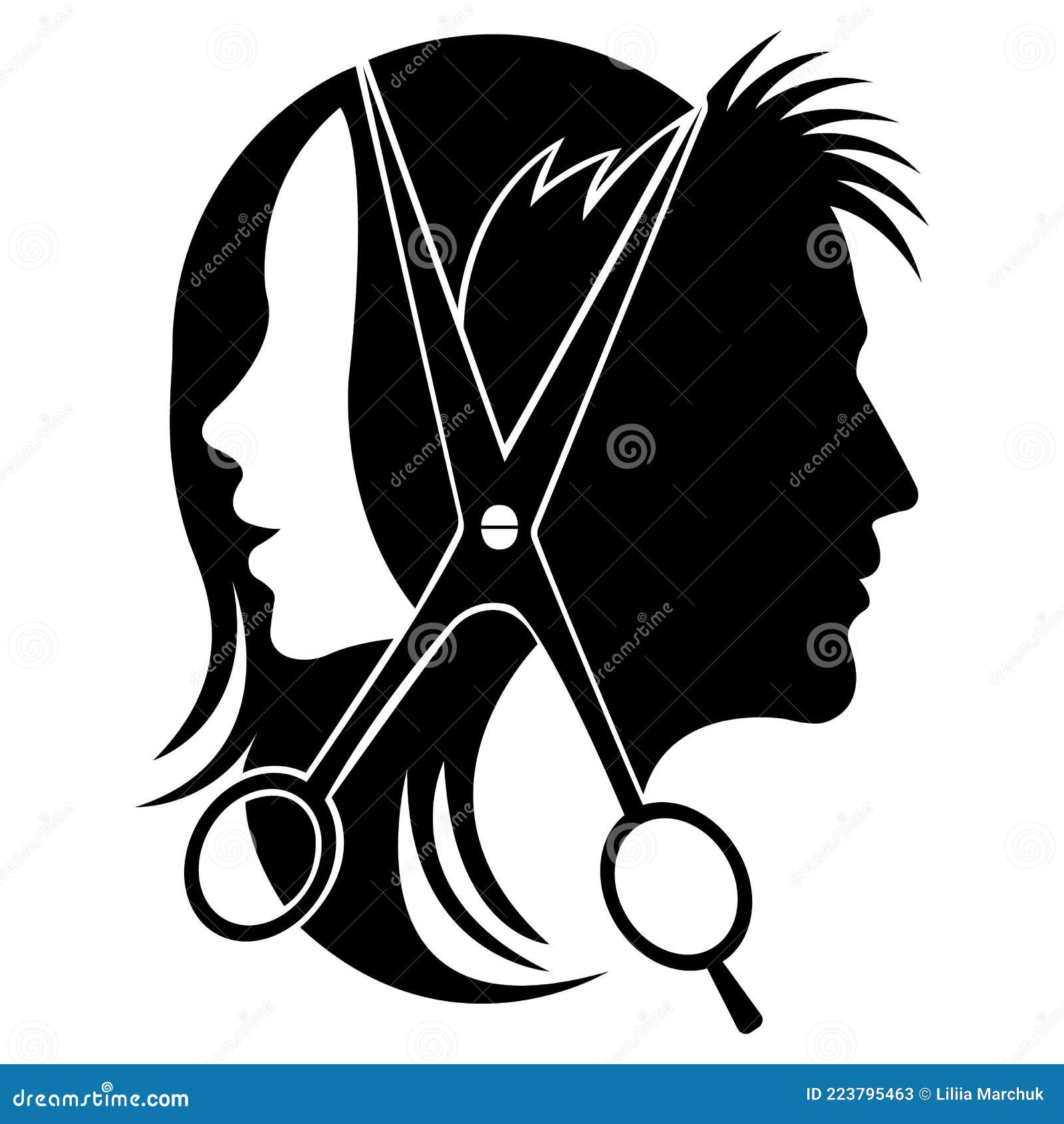 Silhouette of a Woman and a Man with Scissors. Design Suitable for Tool  Shop Logo, Haircut Salon, Barber Shop, Decor, Tattoo Stock Vector -  Illustration of glamour, icon: 223795463