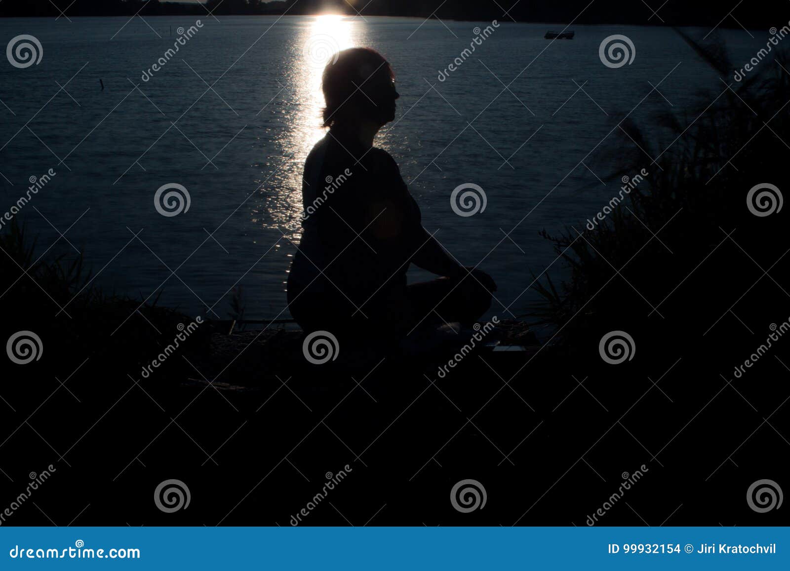 Silhouette of Woman in Moonlight 2 Stock Photo - Image of dusk, freedom ...