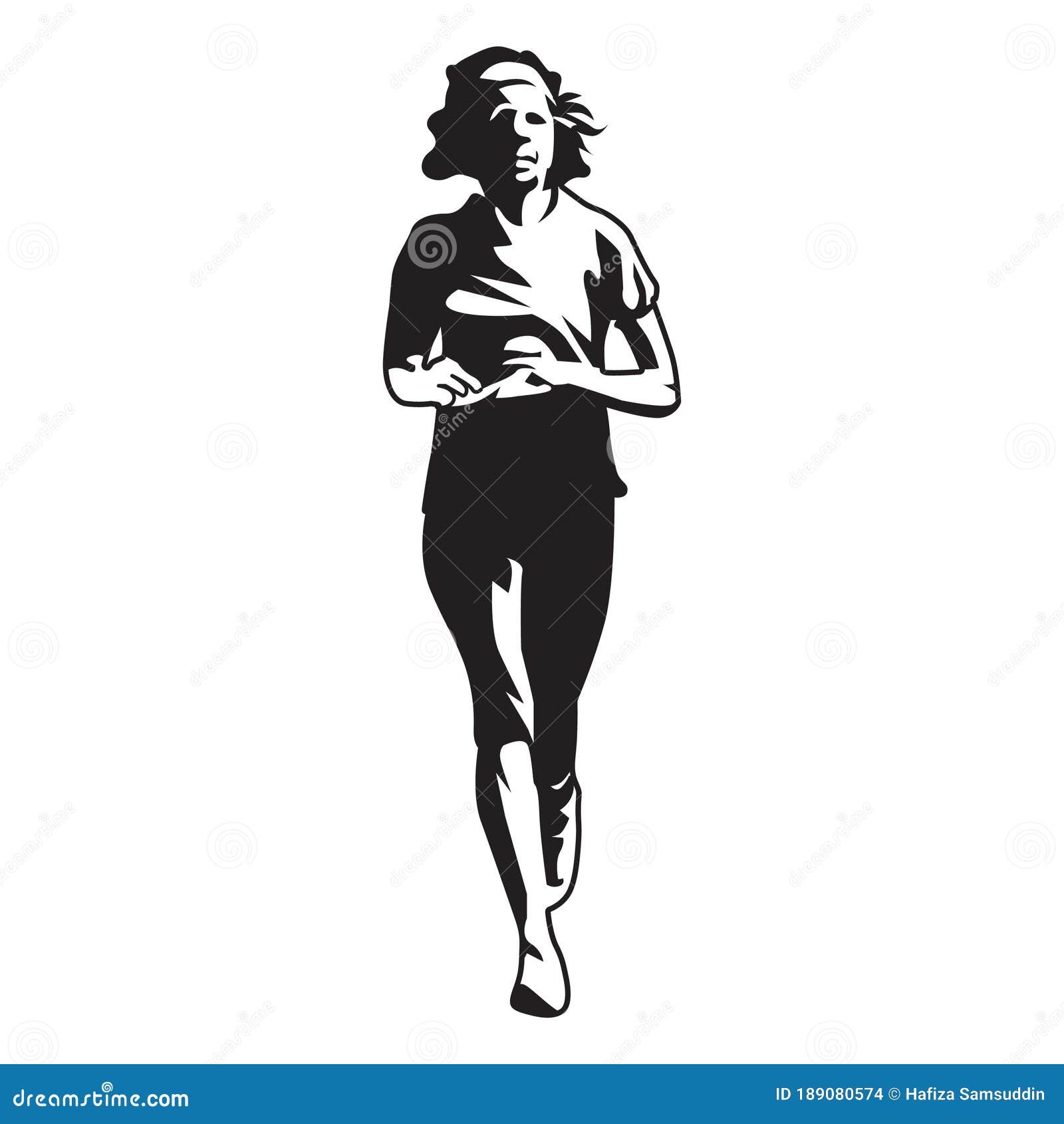 Silhouette of a Woman Running. Vector Illustration Decorative Design