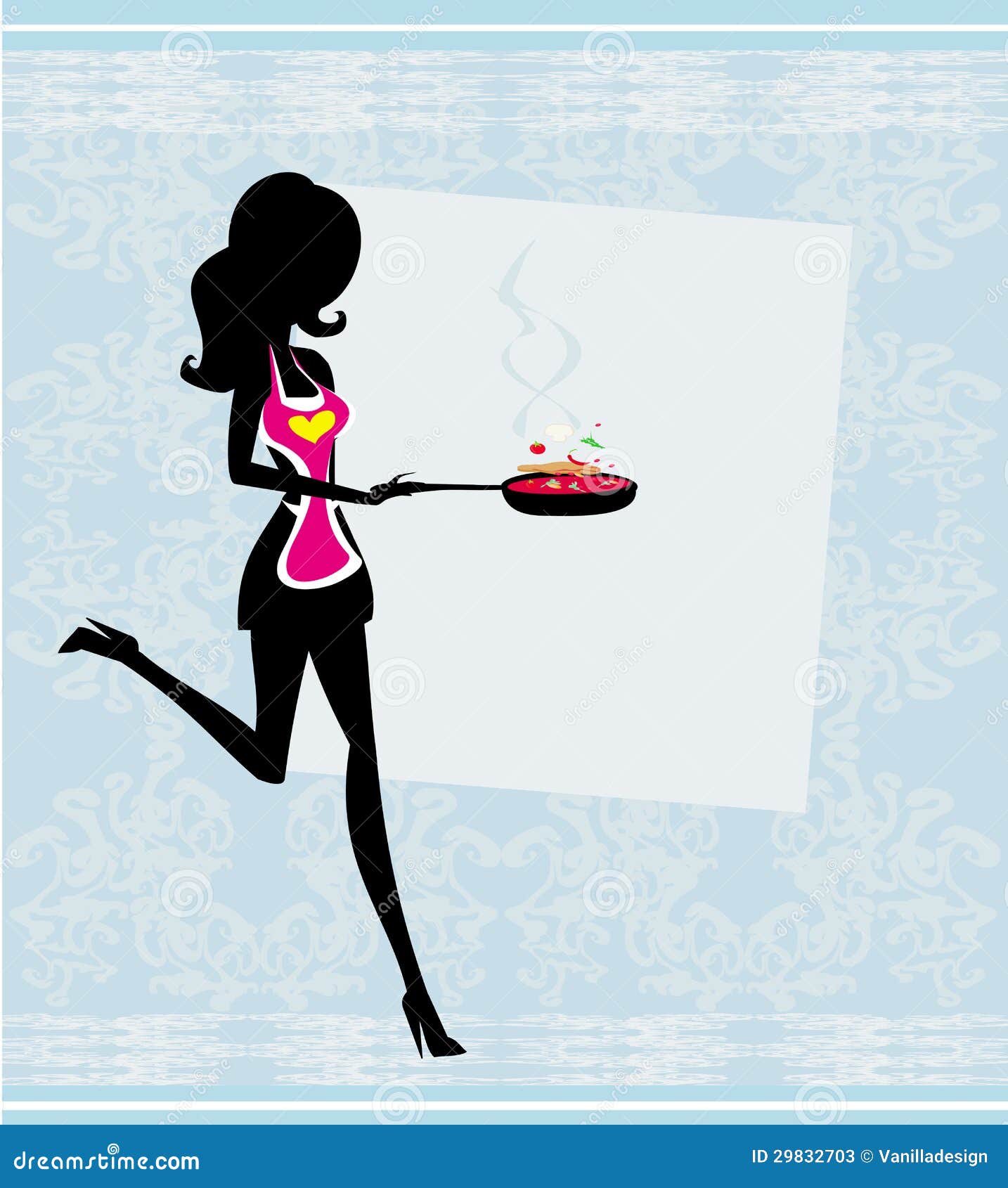 Download Woman Wearing An Apron And Holding A Skillet - V Stock Vector - Illustration of blog, journal ...