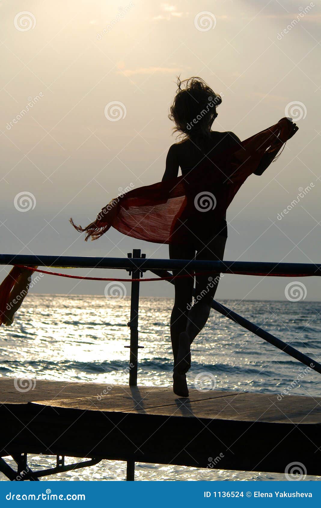 Silhouette of Women Dancing with Scarf Stock Photo Image of activity, joyful 1136524