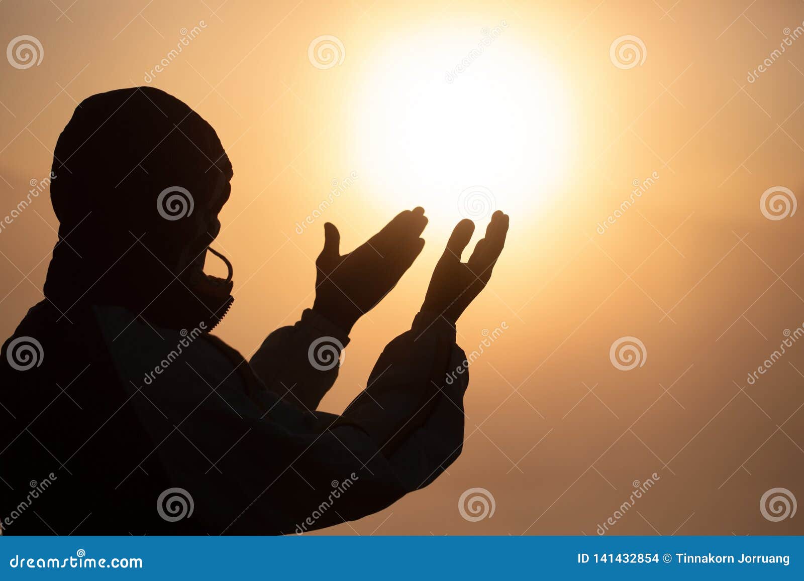 Silhouette of Young Human Hands Open Palm Up Worship and Praying To God at  Sunrise, Christian Religion Concept Background Stock Photo - Image of  christianity, morning: 141432854