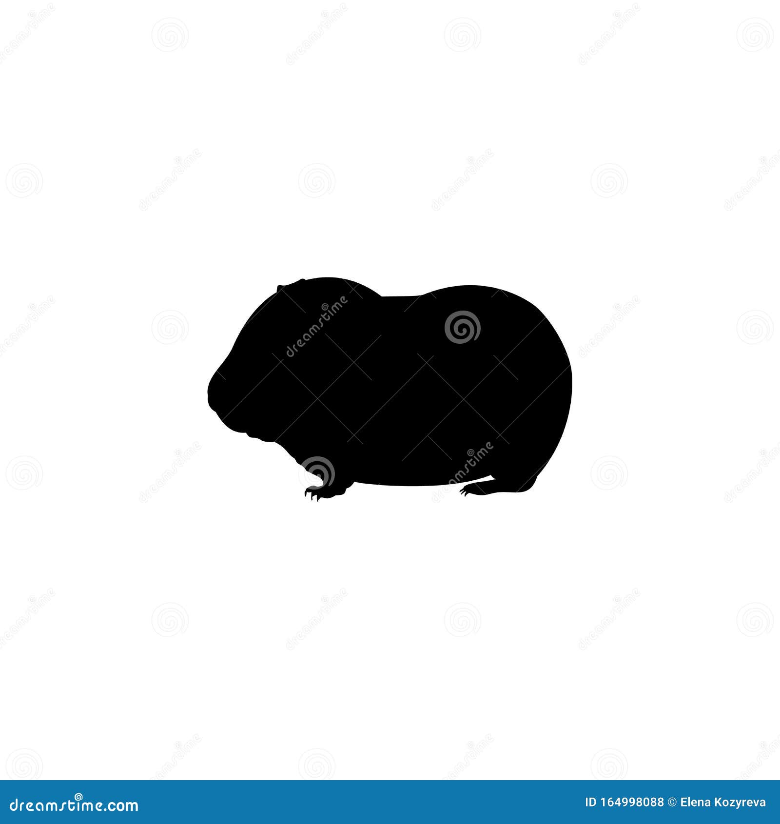 Download Silhouette Young Little Guinea Pig. Cute Young Animal ...