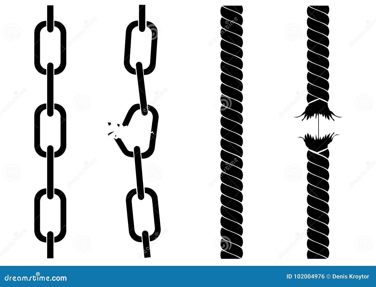 Silhouettes of Chains and Ropes Stock Illustration Illustration of