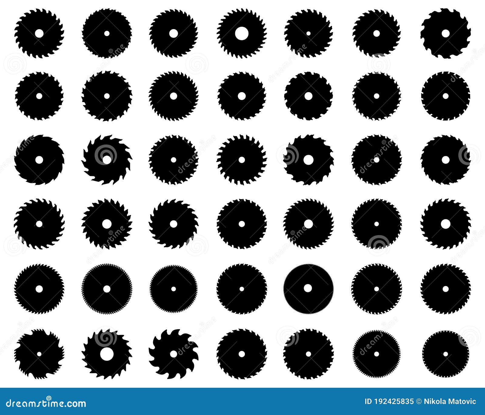 silhouettes of circular saw blades