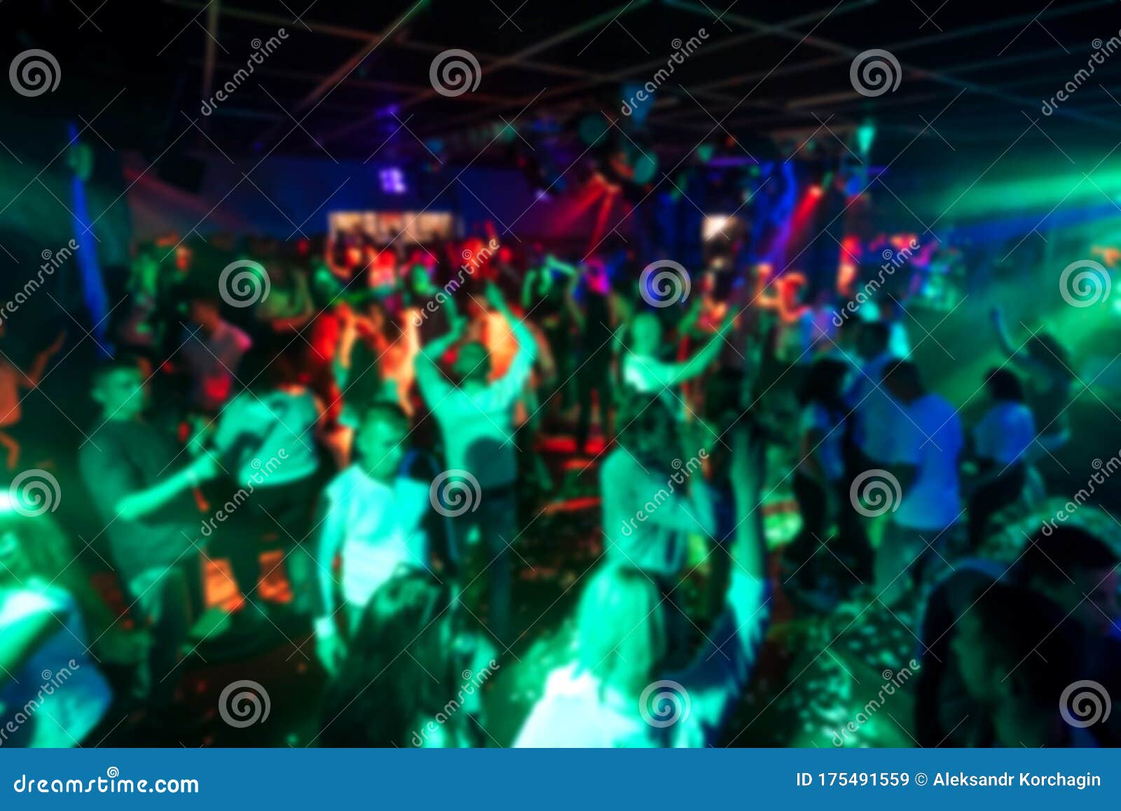 Silhouettes of a Crowd of People Dancing in a Nightclub on the Dance ...