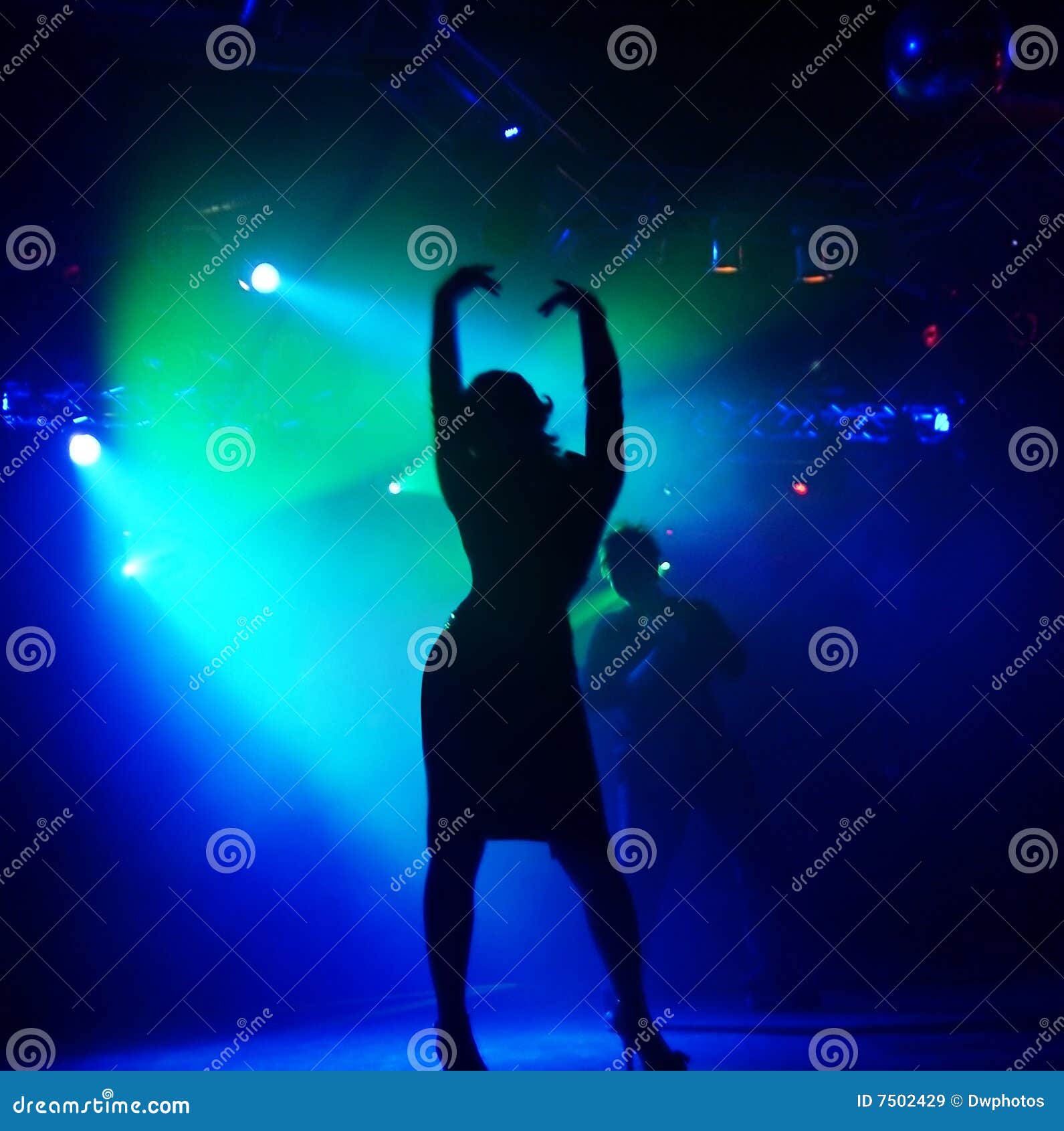 Silhouettes of Dancing People Stock Image - Image of nightclub, bass ...