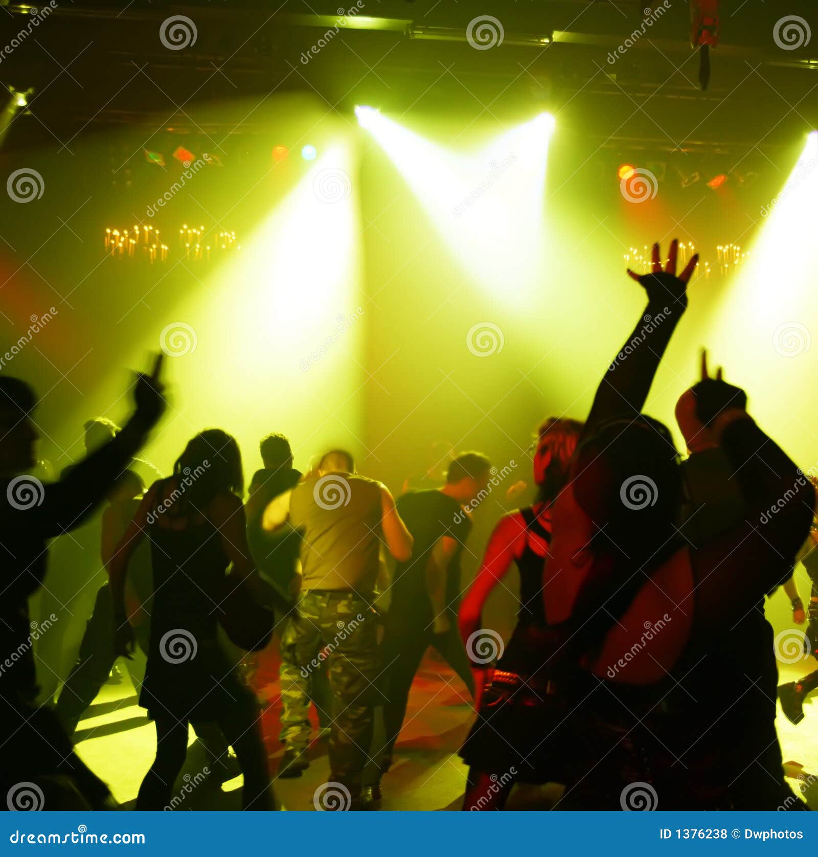 Silhouettes of a Dancing Teenagers Stock Photo - Image of discotheque ...