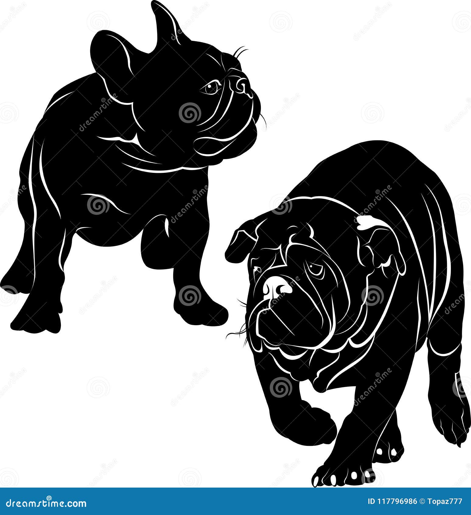 Download Silhouettes Of Dogs French Bulldog Stock Vector ...