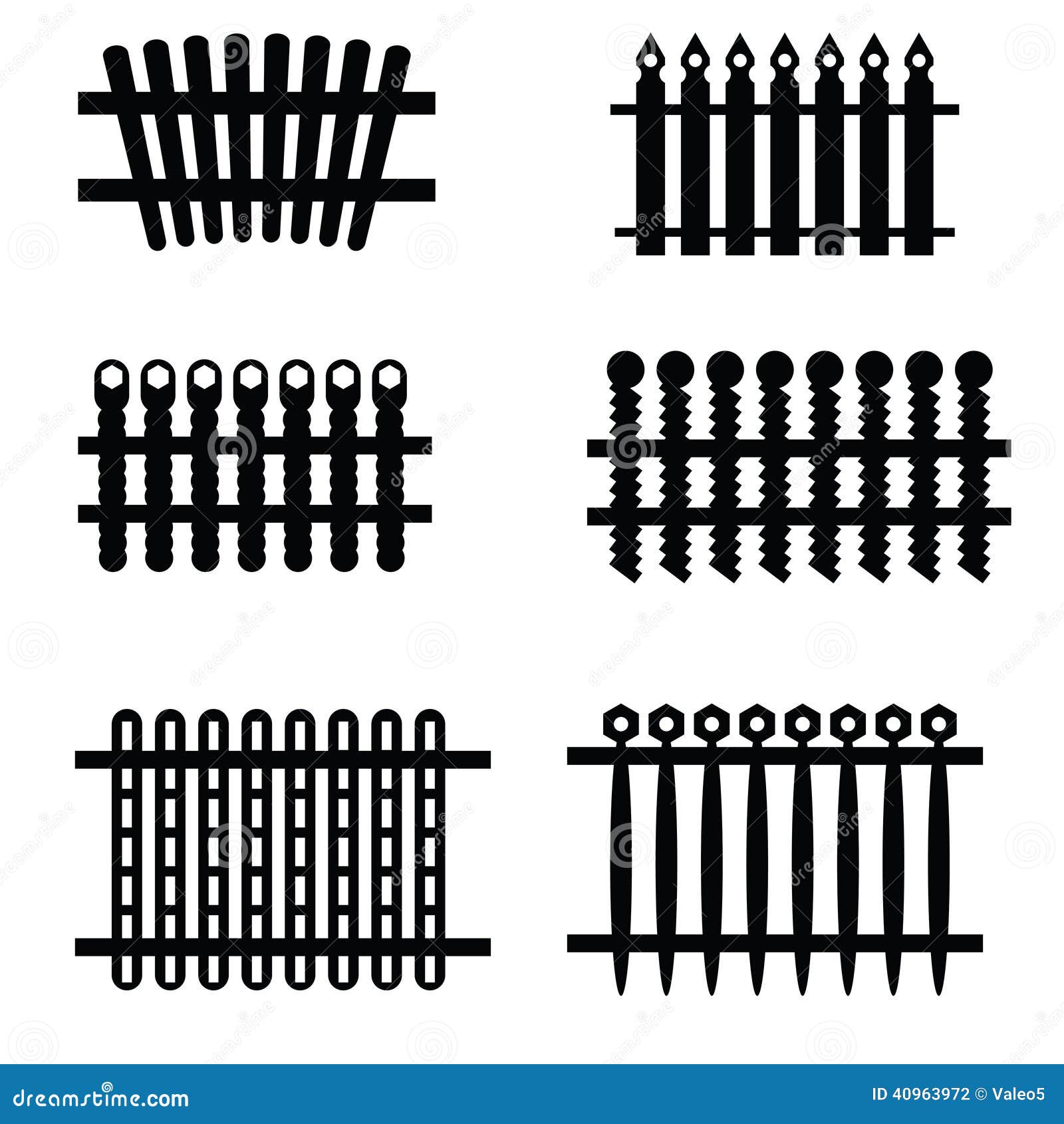 Silhouettes of fences stock vector. Illustration of hobnailed - 40963972