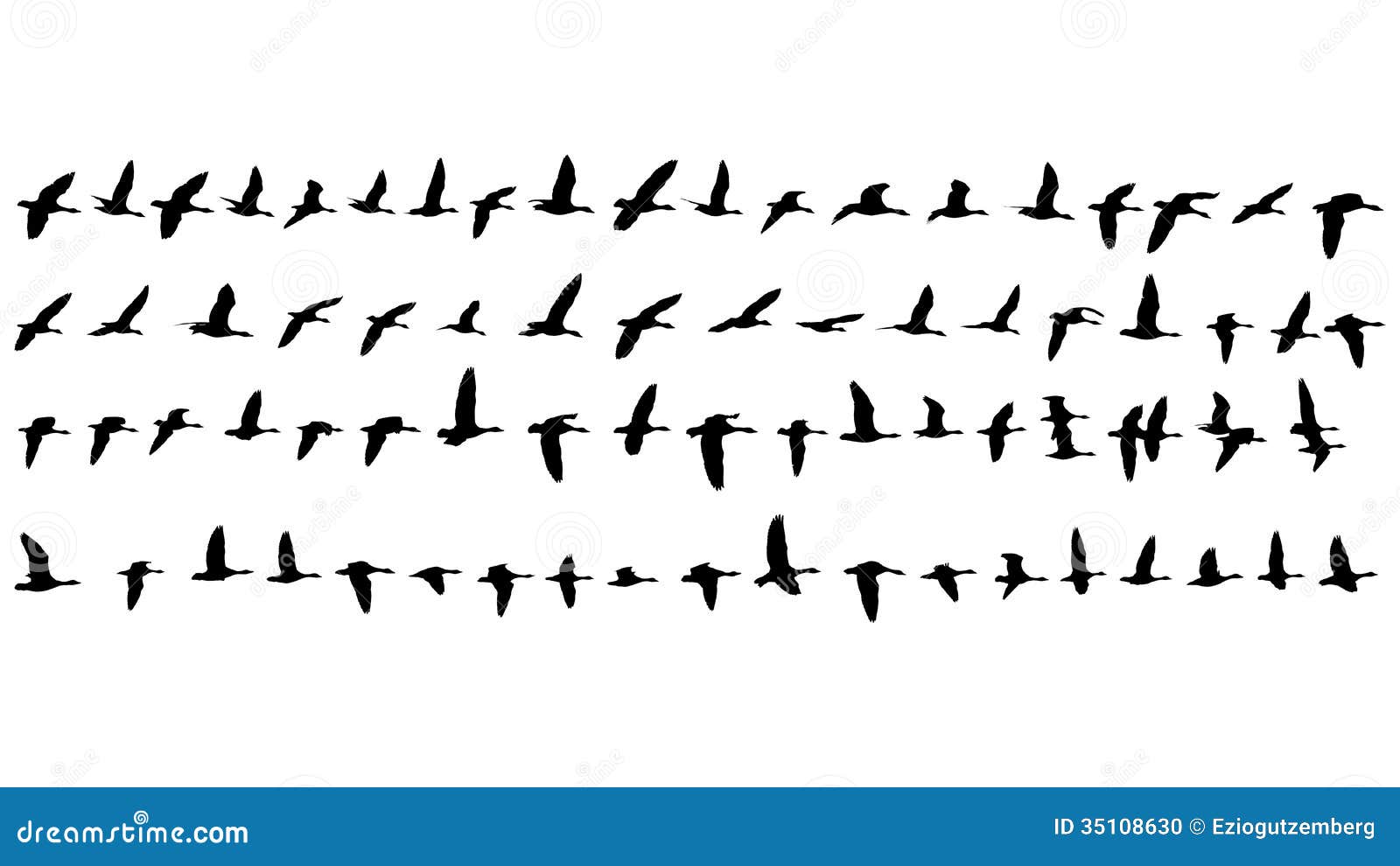 77 silhouettes of flying geese