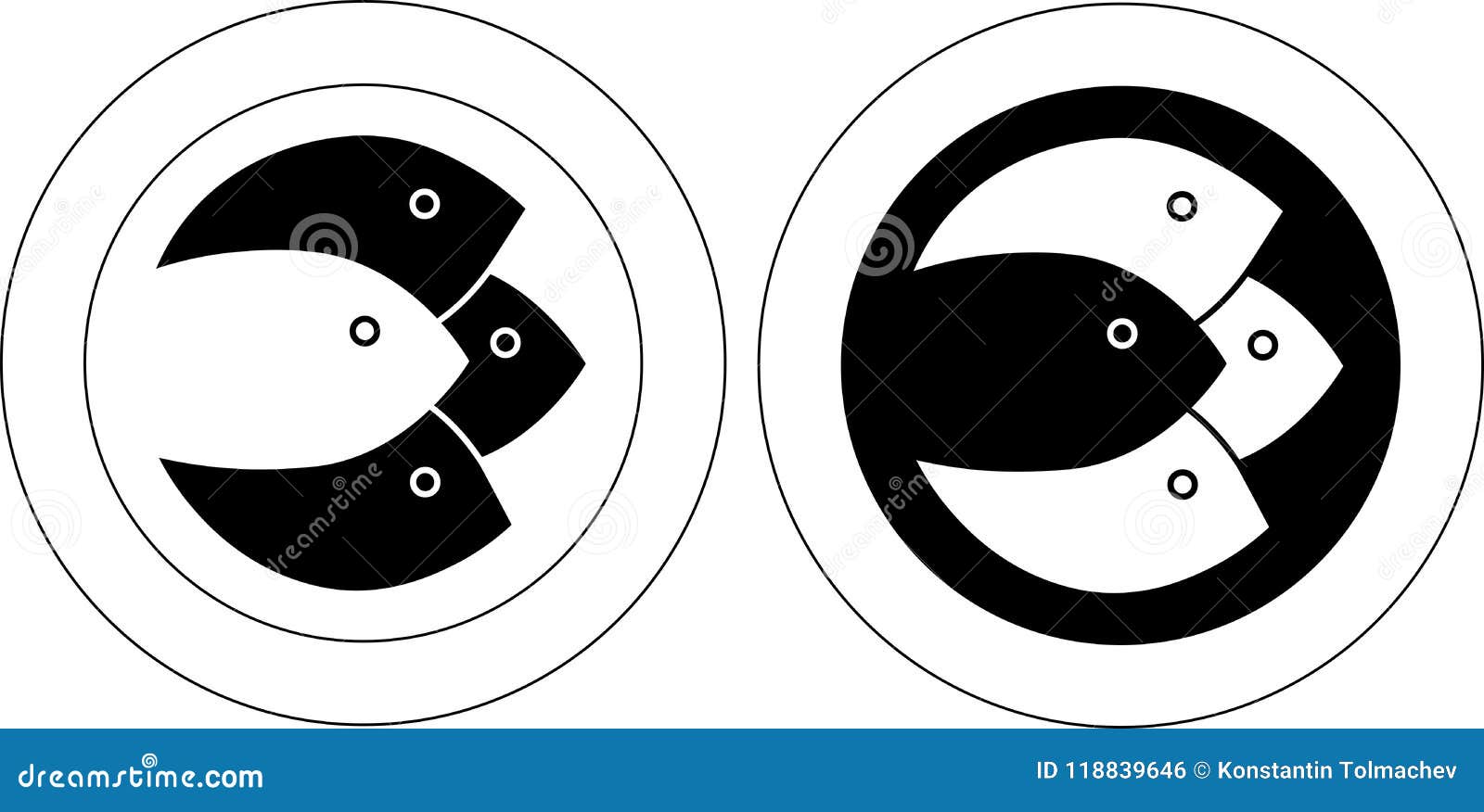 Download Silhouettes Of Four Fish In A Circle Fish Minimalistic ...