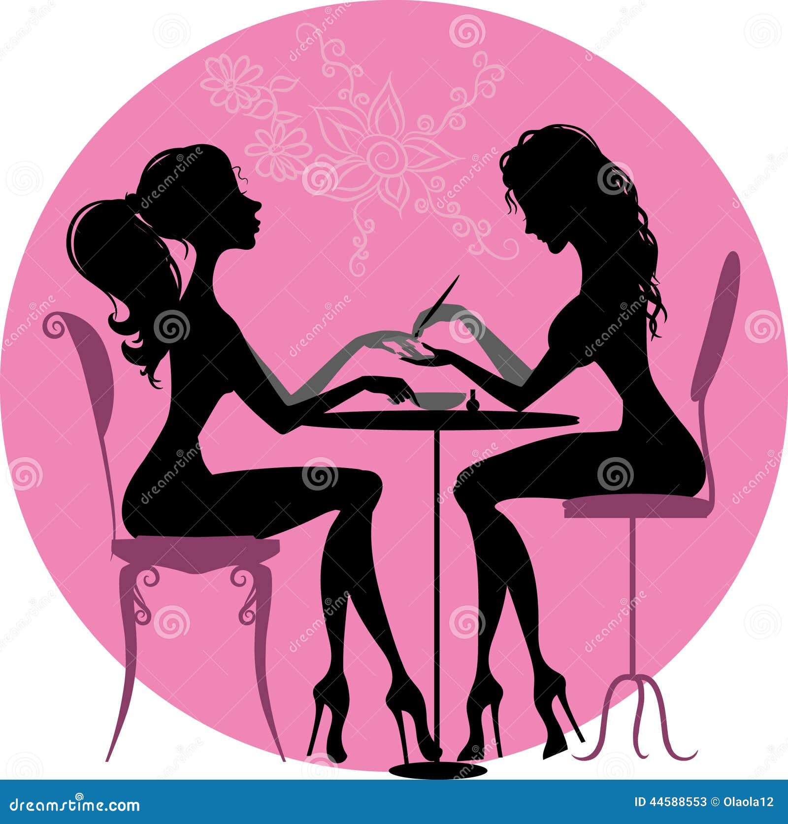 silhouettes girls in beauty salon