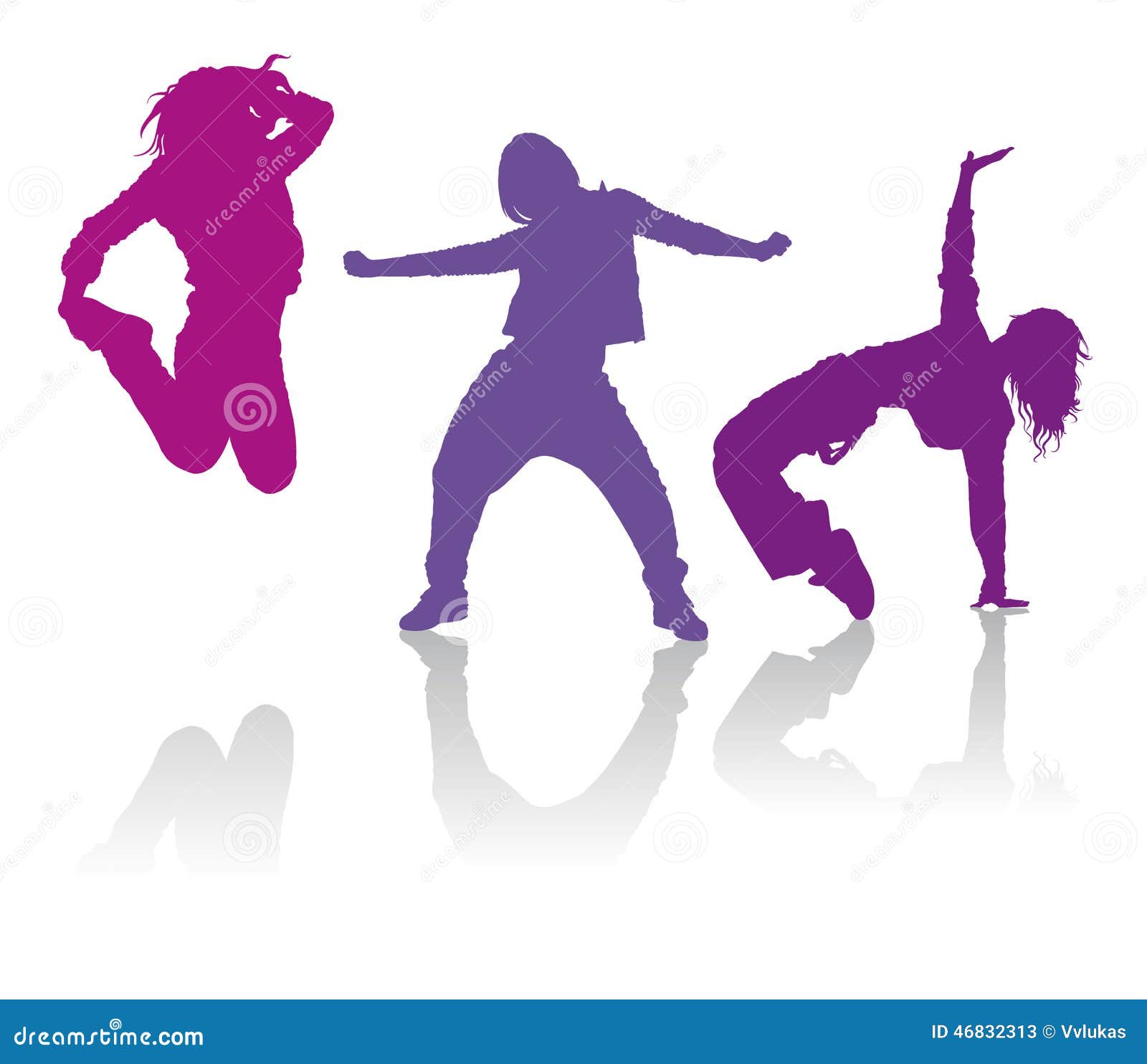 silhouettes of girls dancing contemporary dance