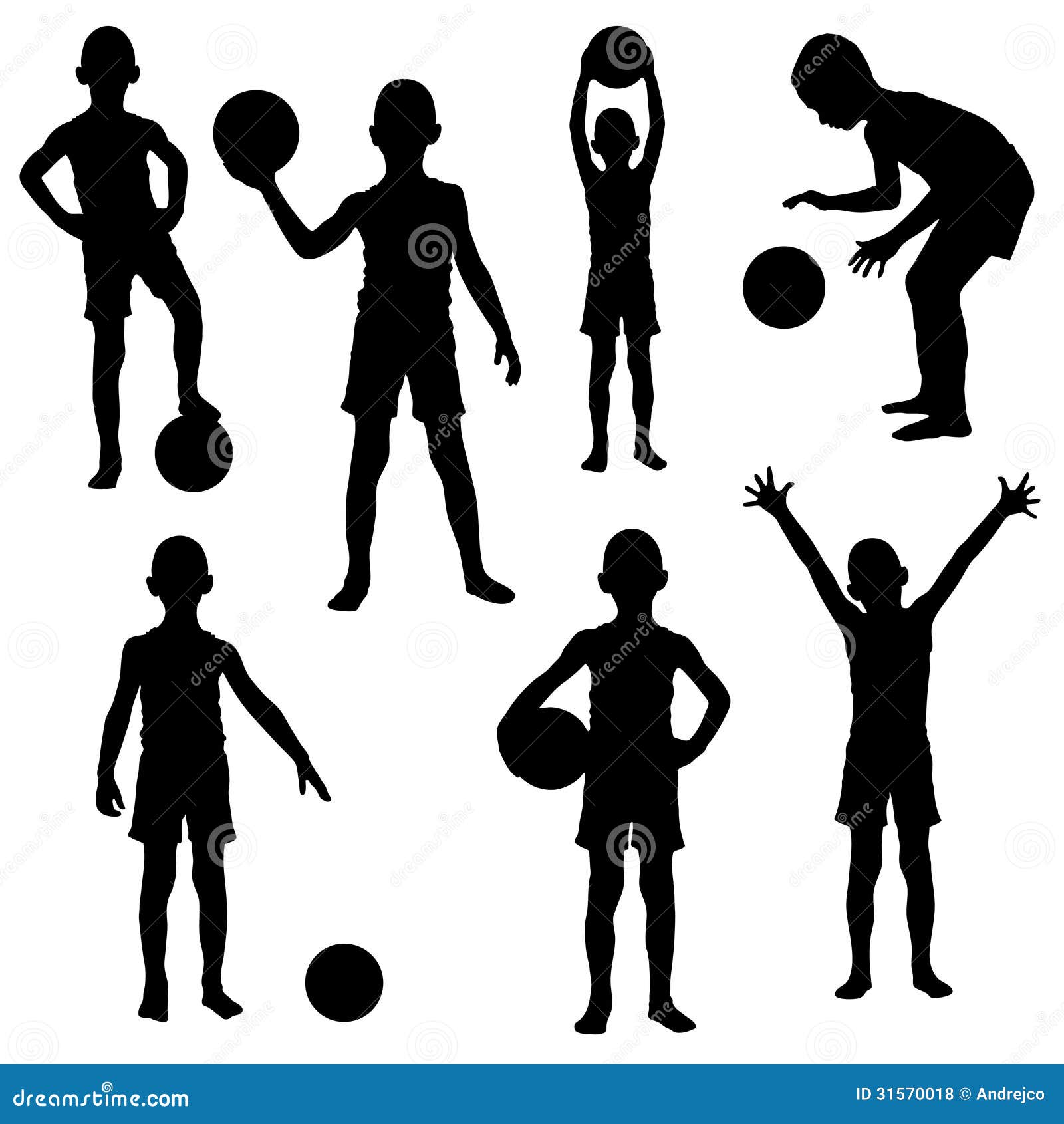 Download Silhouettes stock vector. Illustration of ball, football ...