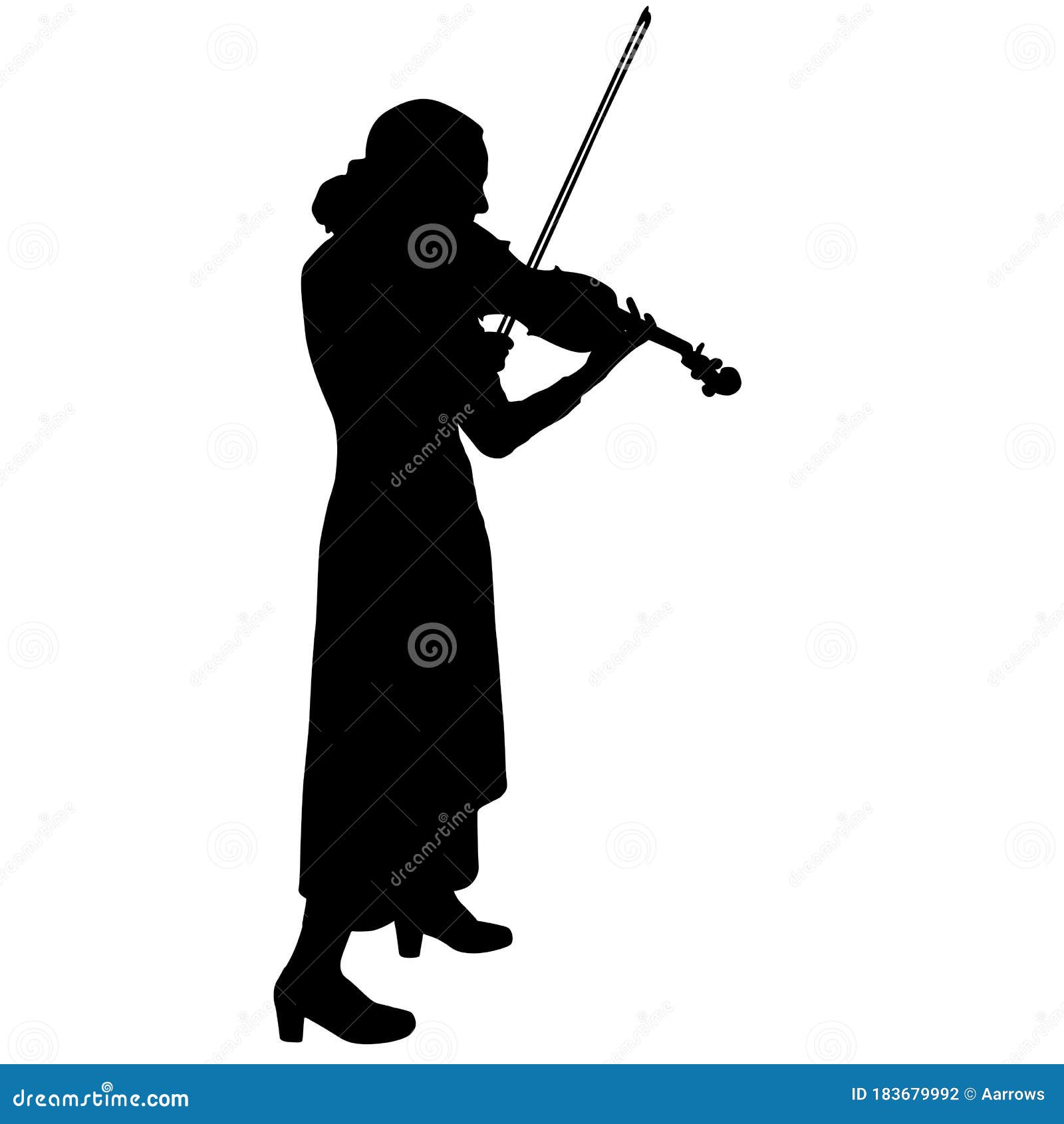 Silhouettes A Musician Violinist Playing The Violinon A White