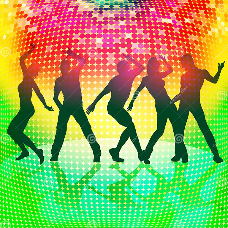 Silhouettes of Party People Stock Vector - Illustration of colors ...