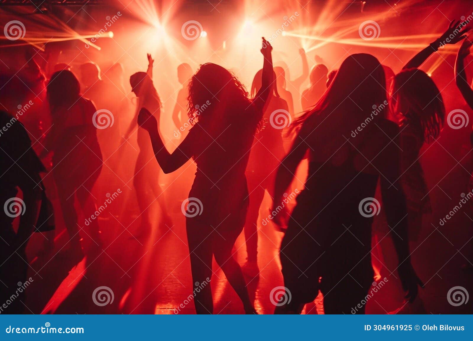 Silhouettes of People Dancing on the Dancefloor Stock Image - Image of ...