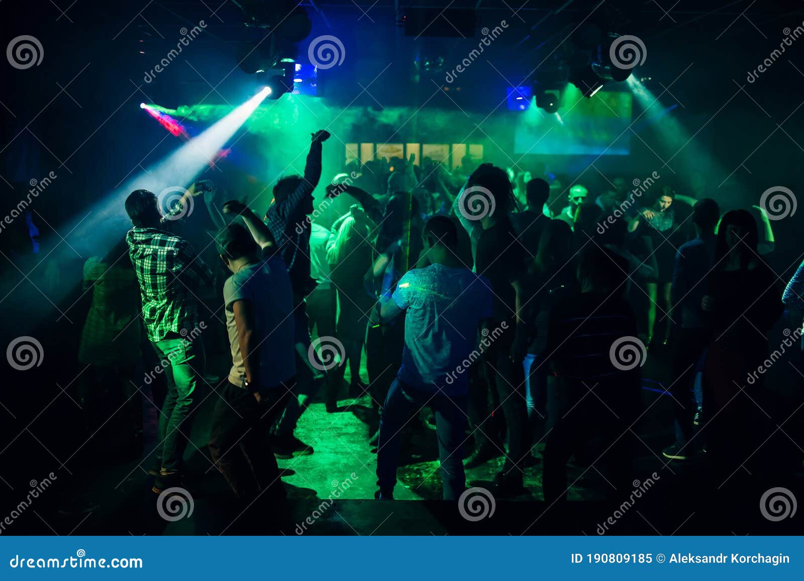 Silhouettes of People Dancing in Nightclub on Dance Floor at Party ...