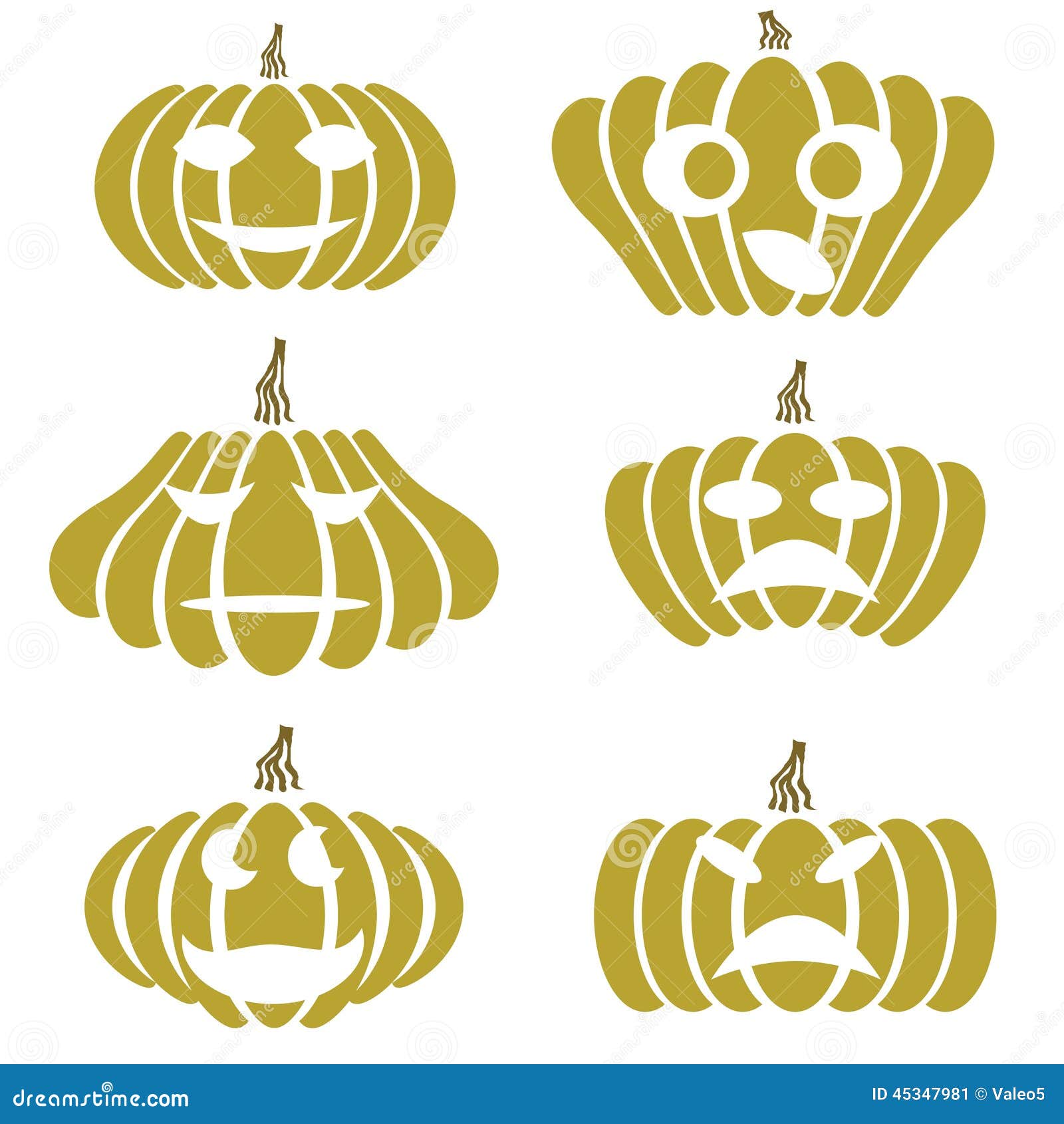 Silhouettes of pumpkin stock vector. Illustration of fear - 45347981