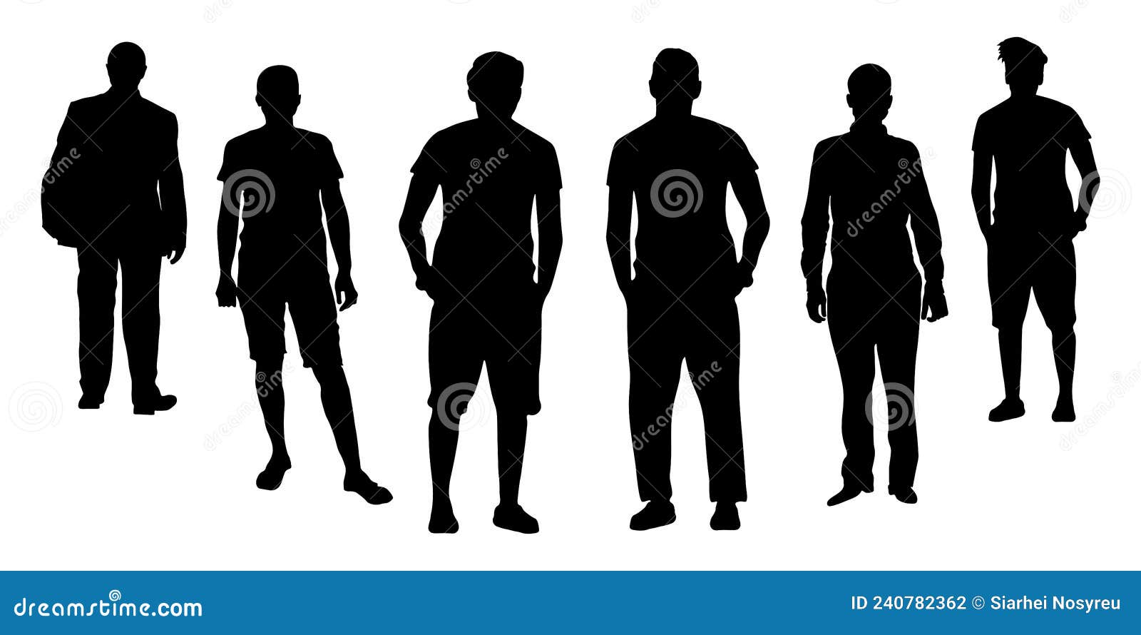 Silhouettes of Standing Men. Vector Illustration Stock Vector ...