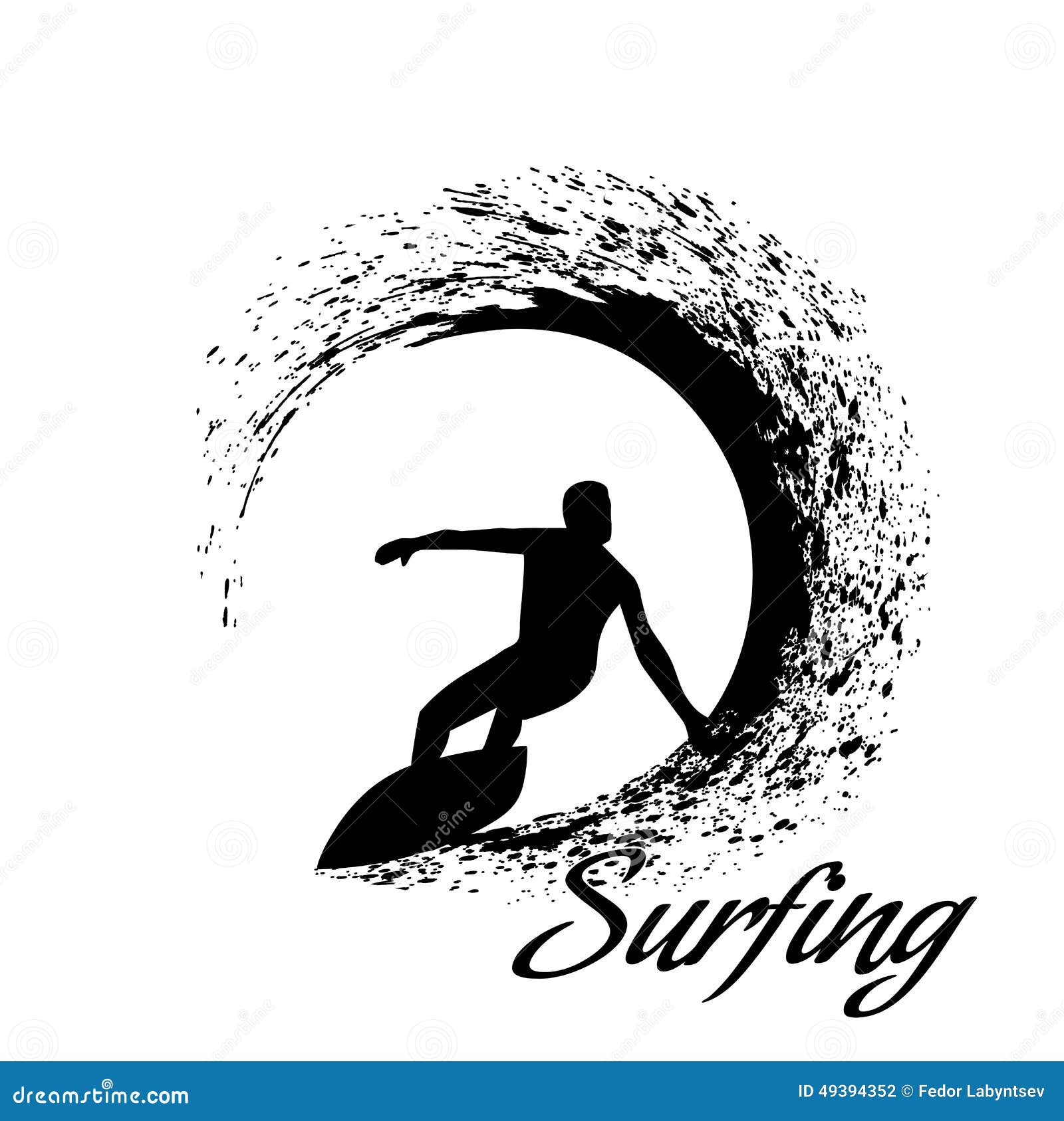 Silhouettes of surfers stock vector. Illustration of summertime - 49394352