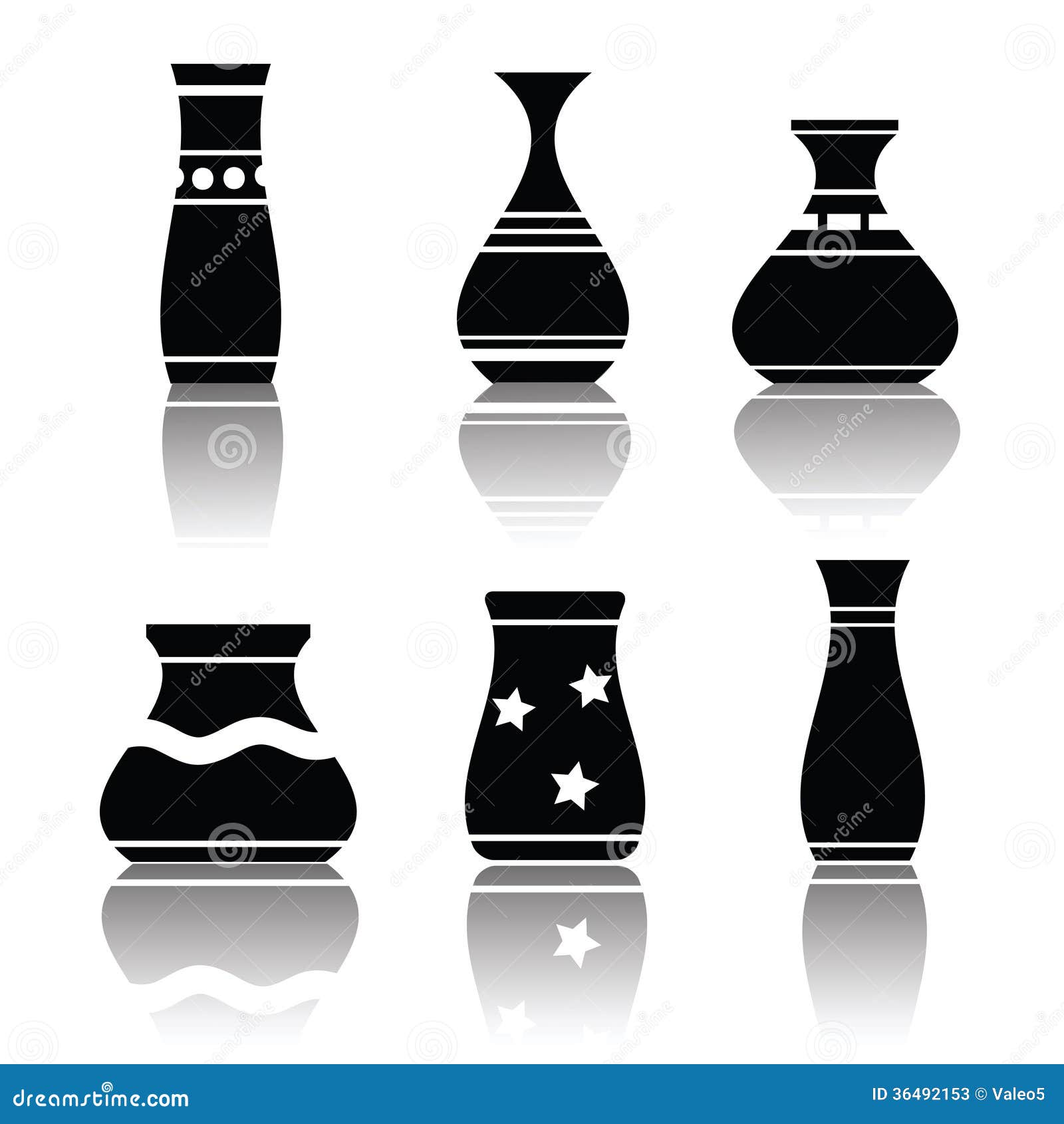 Silhouettes of vases stock vector. Illustration of home 36492153