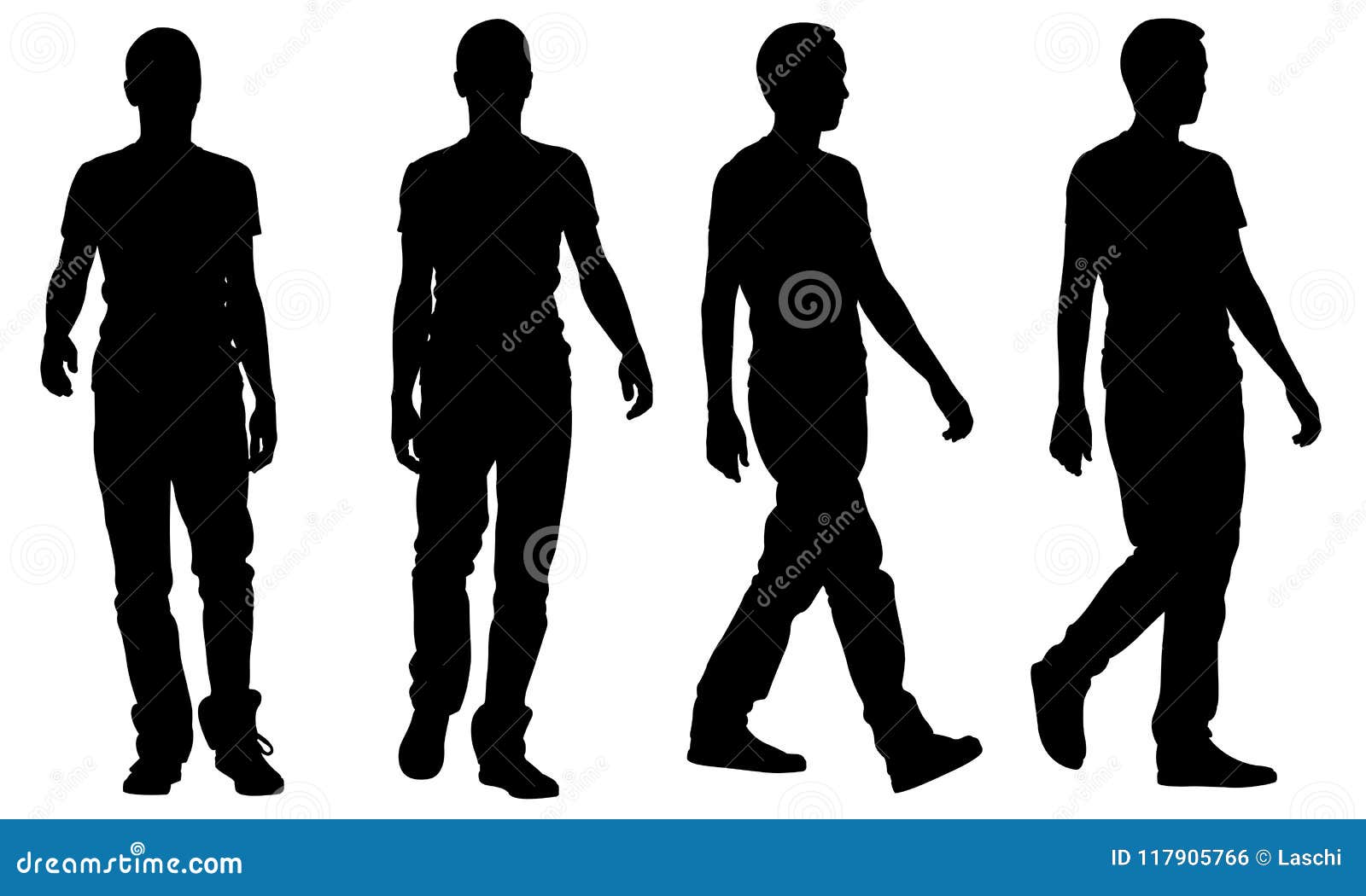 Silhouettes of Walking People Stock Vector - Illustration of walk ...