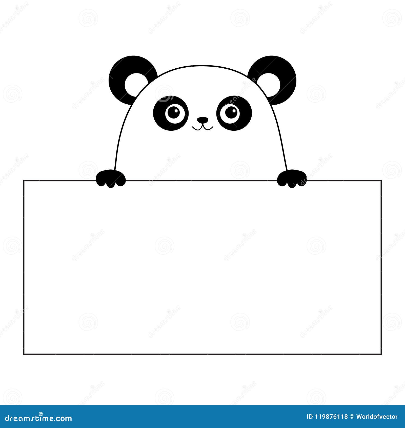 Silhueta de panda em estilo simples e plano