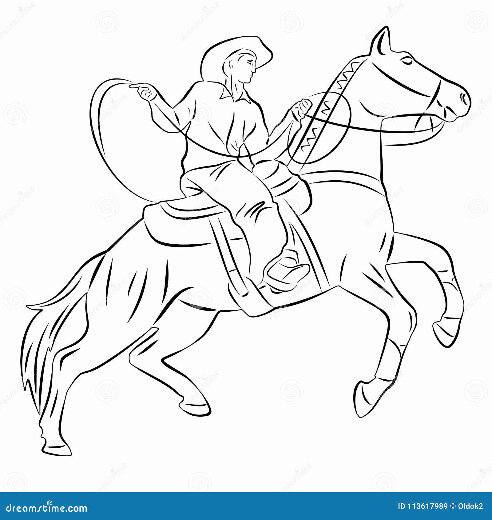 VAQUEIRO A CAVALO - DESENHO 