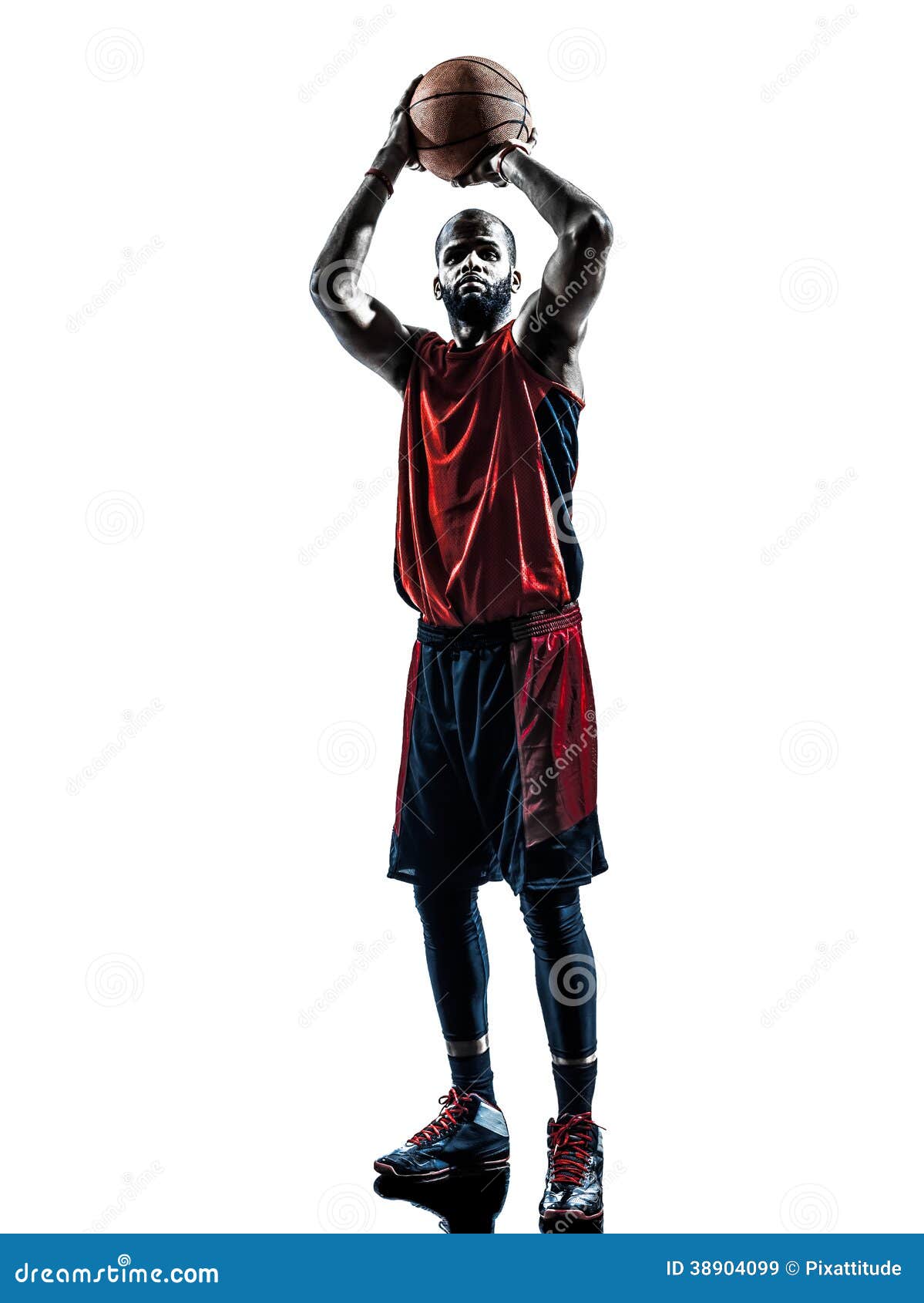 Jogador de basquete silhueta no conjunto de ação
