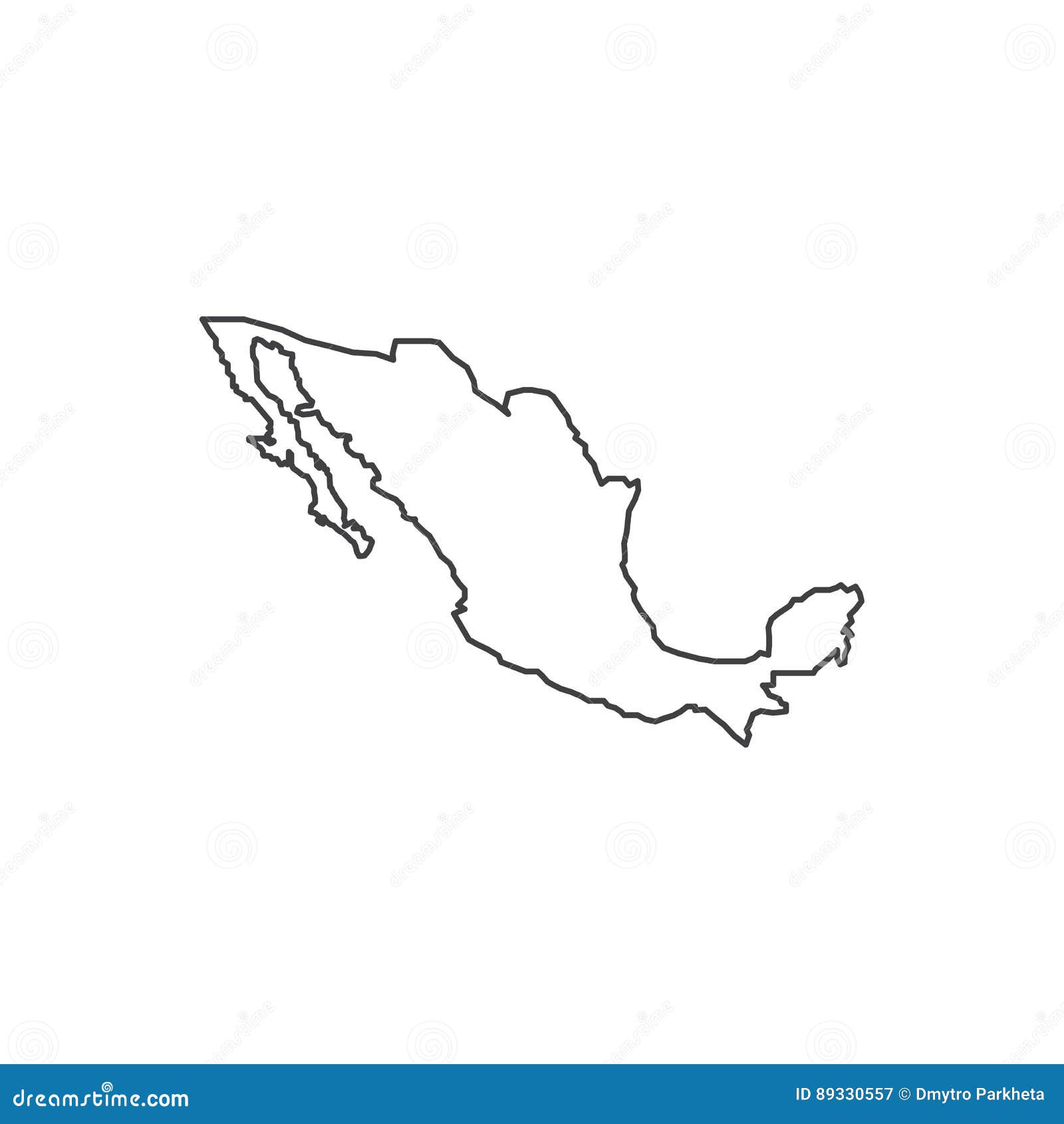 Ilustração da silhueta do mapa de México no fundo branco Ilustração do vetor