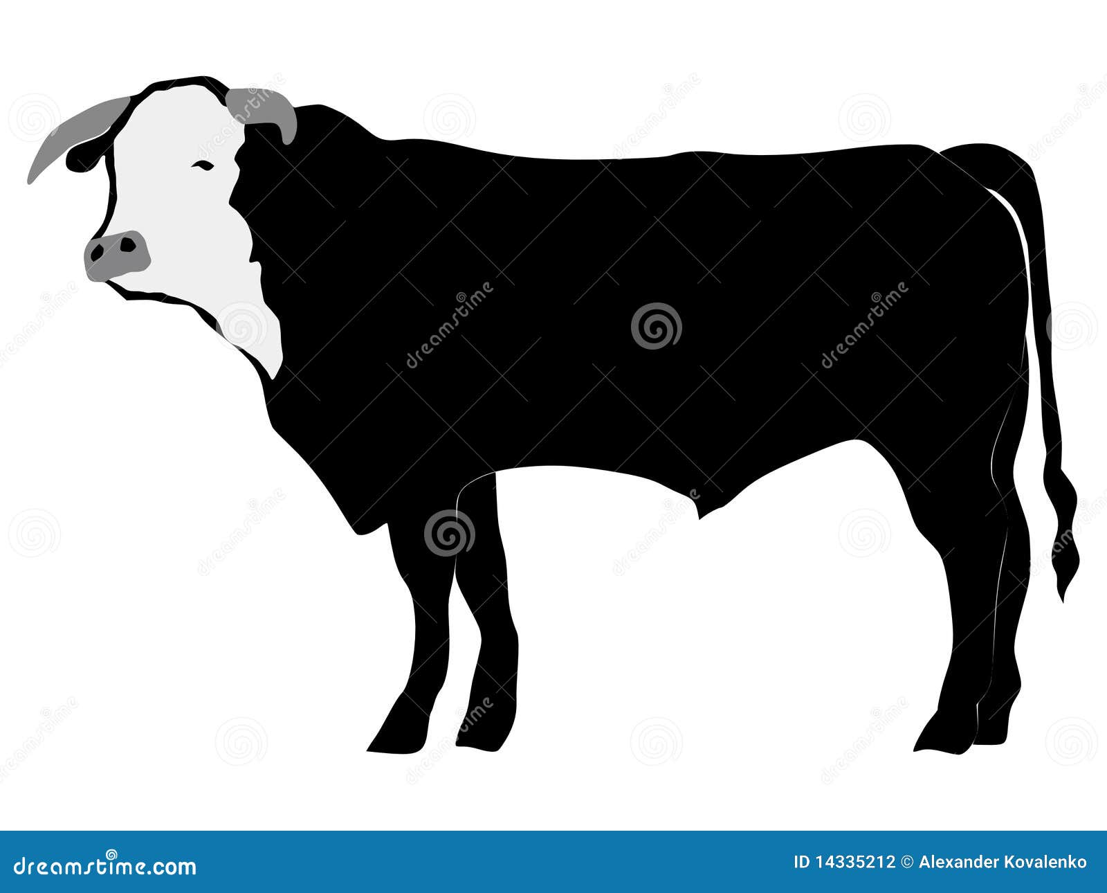 Silhueta do touro ilustração do vetor. Ilustração de forma - 14335212
