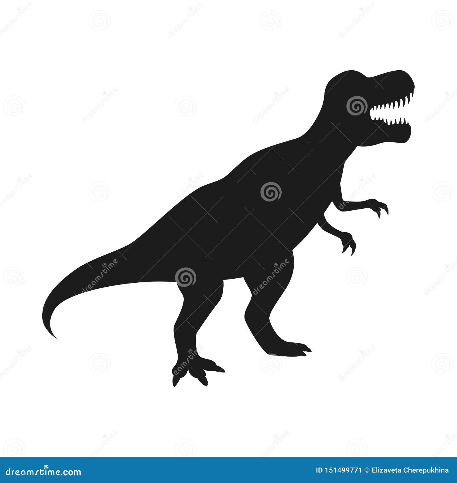 Desenho de contorno preto do dinossauro rex sobre fundo branco para colorir