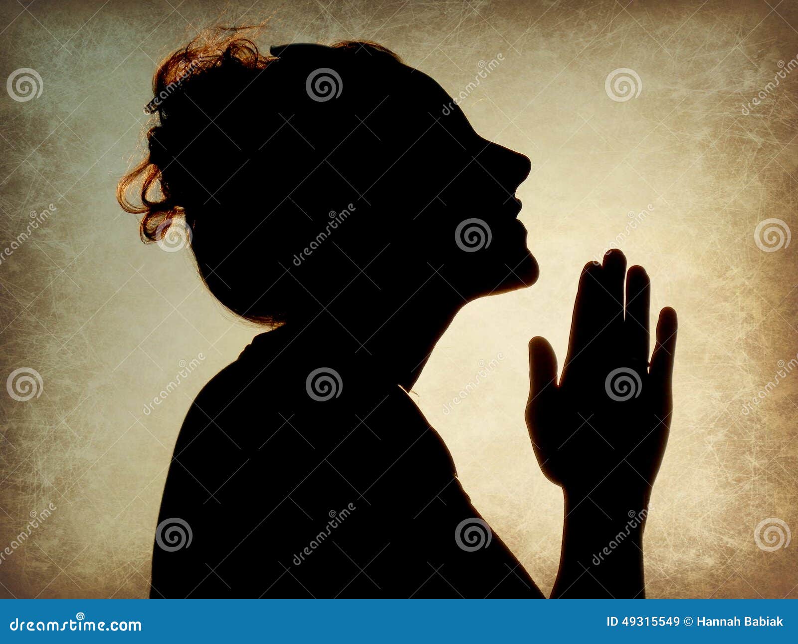 Silhueta praying da mulher imagem de stock. Imagem de silhueta 49315549
