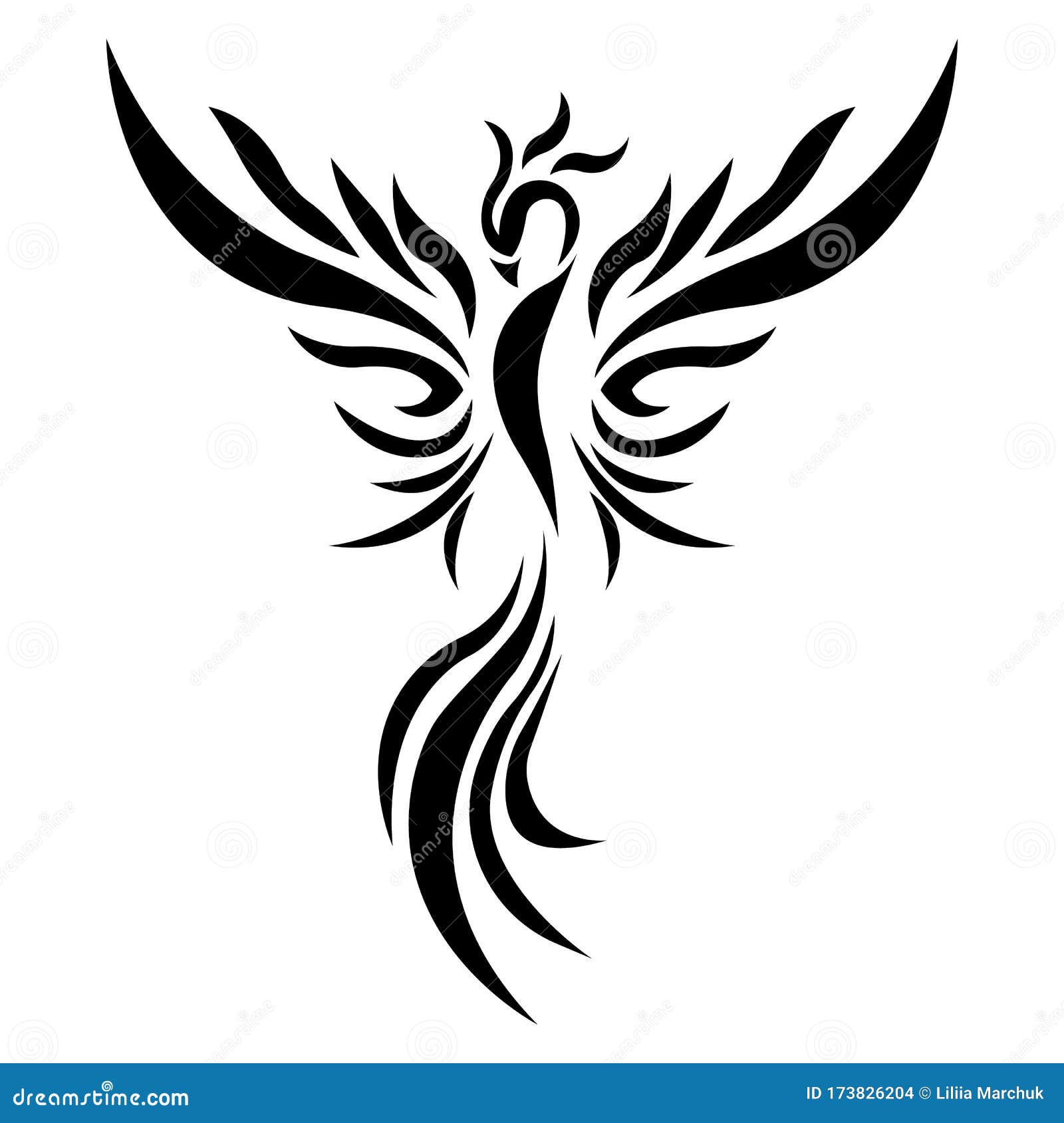 Silhueta Preta De Pássaro De Fogo Desenhada Por Várias Linhas Em Estilo  Plano. Emblema Do Logotipo De Ave Tattoo Phonix Para Desen Ilustração do  Vetor - Ilustração de mascote, pena: 173826204