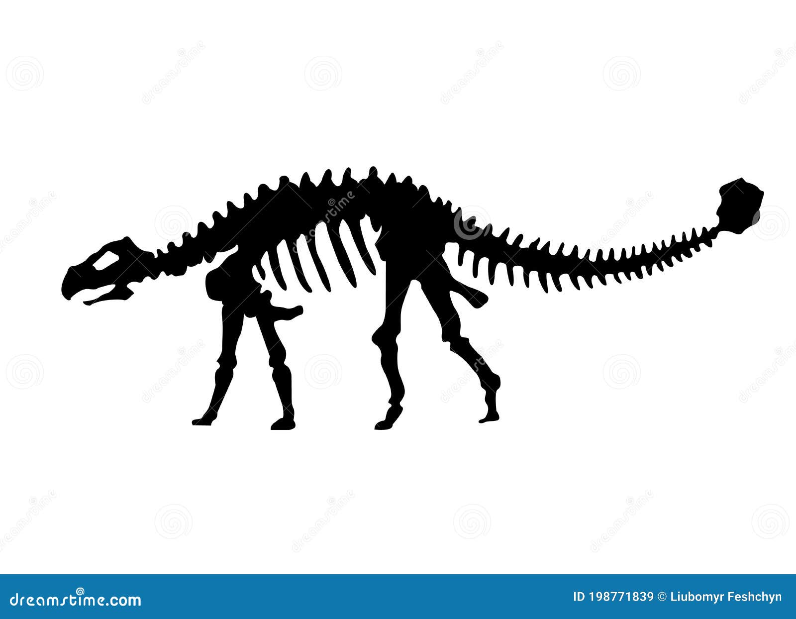 Baixar Vetor De Conjunto De Silhueta De Esqueleto De Dinossauro