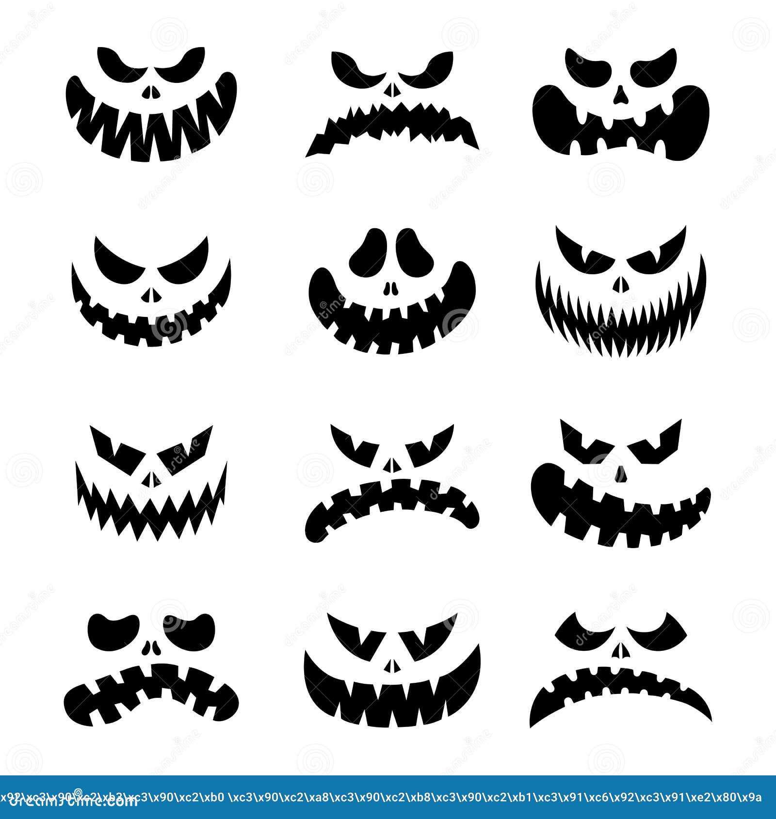 Vetores de Desenho De Cara De Abóbora Assustadora De Halloween