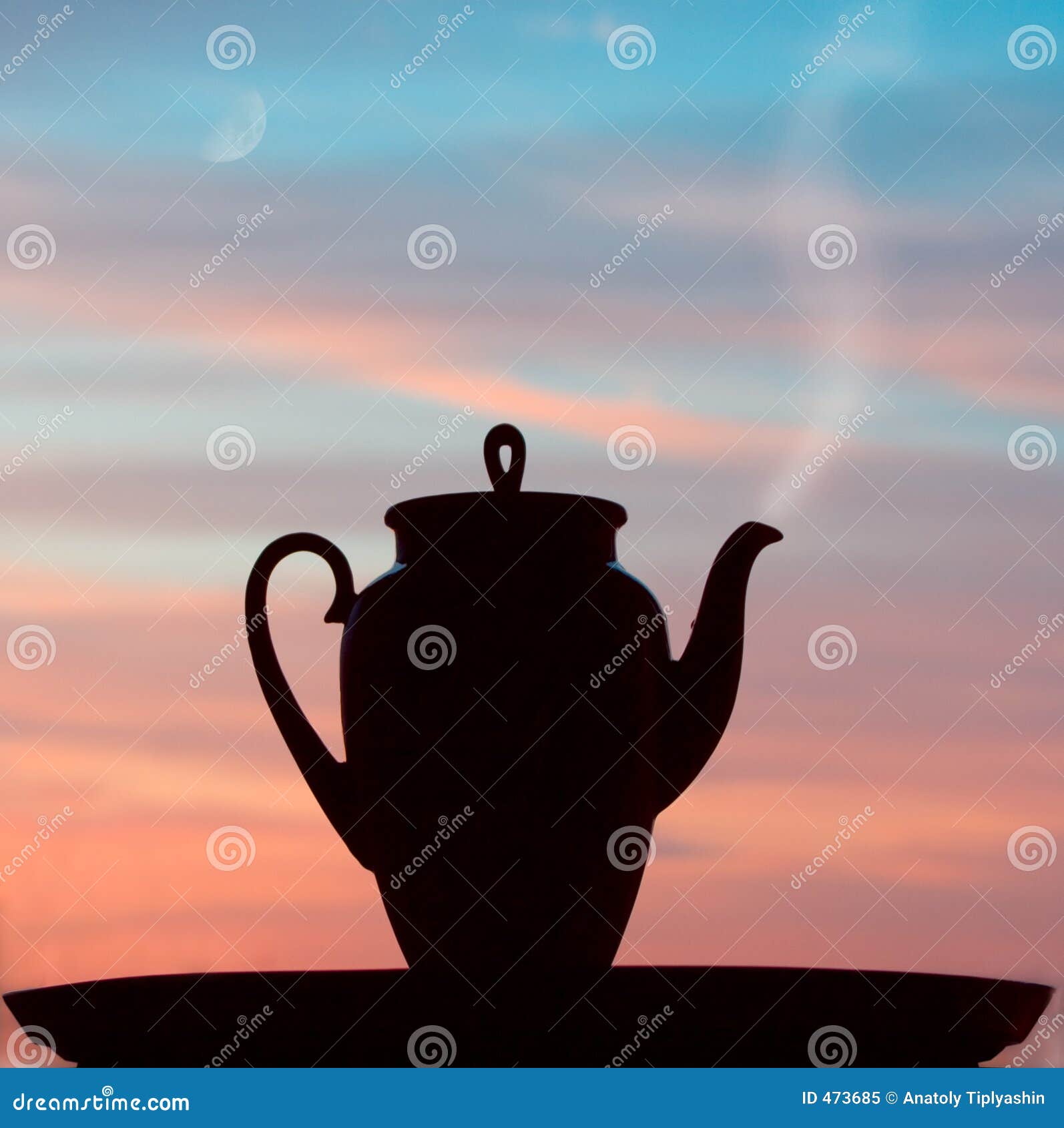 Silhuette Teapot in the Sunrise Stock Image Image of silhouette, ware
