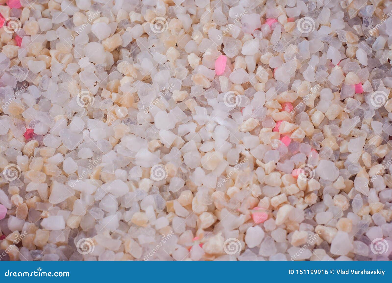 Silica Gel Cat Litter with White and Pink Granules in Active Use Stock
