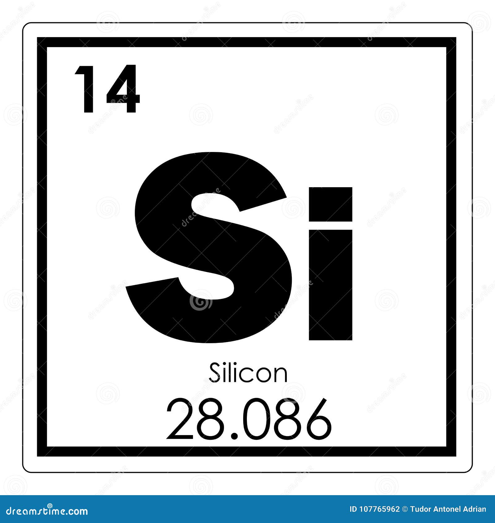 Silicon chemical element stock Illustration of science - 107765962