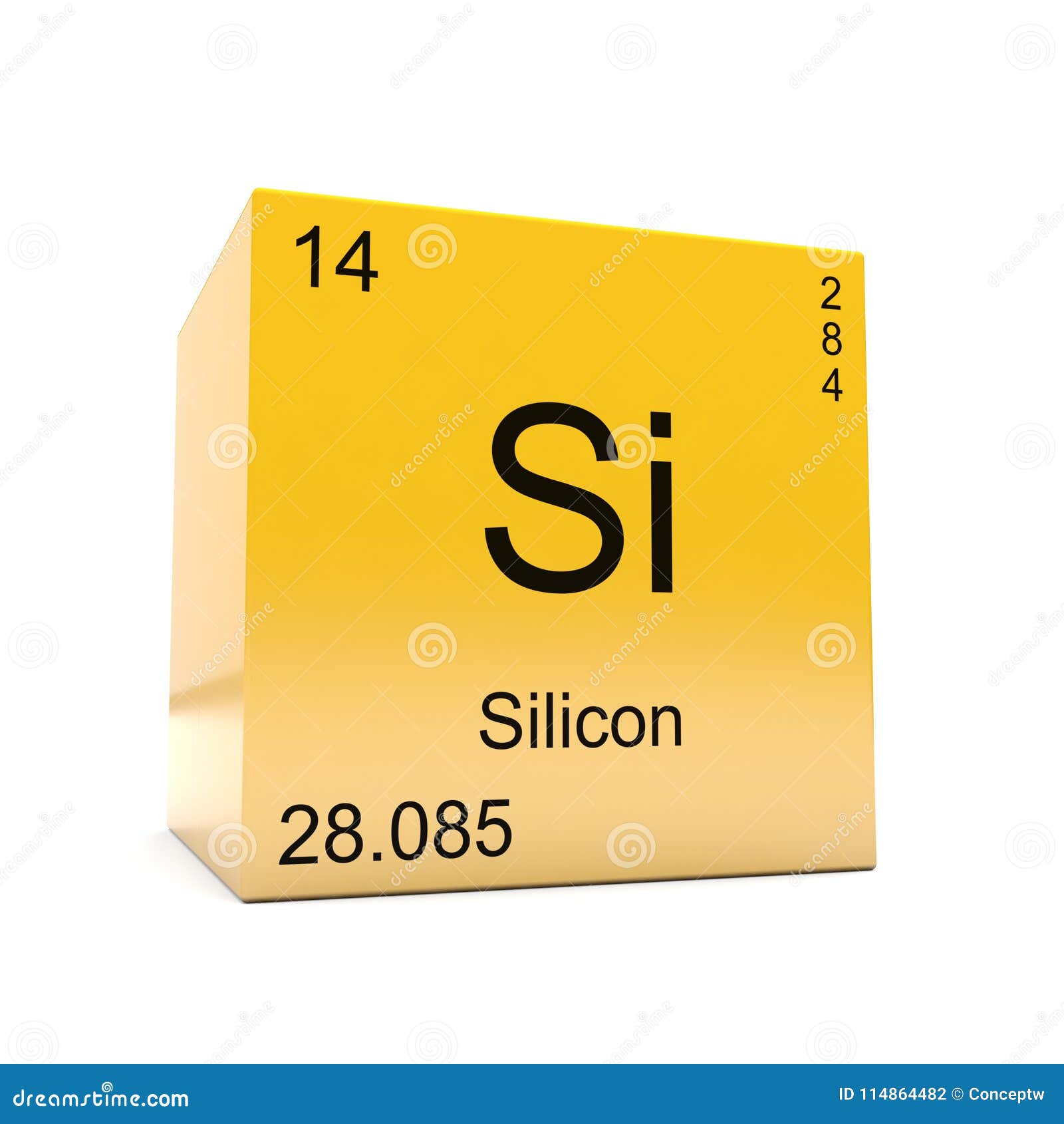 Silicon Element Symbol Periodic Table Illustration - of white, chemistry: 114864482