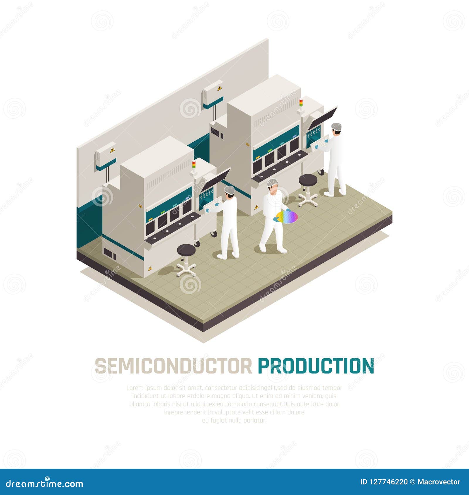 silicon factory isometric background