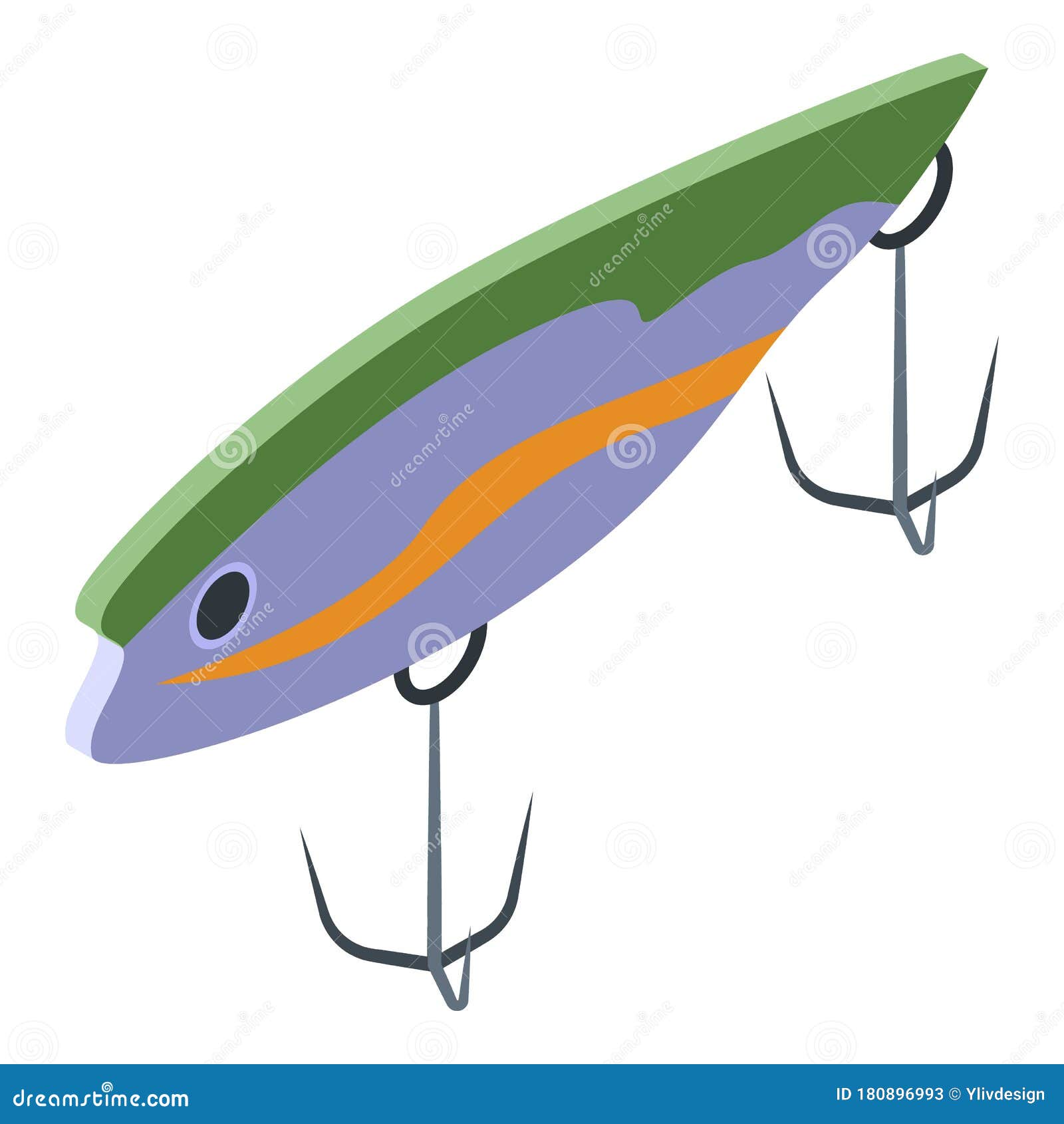 Download Silicon Fish Bait Icon, Isometric Style Stock Vector - Illustration of rubber, gold: 180896993